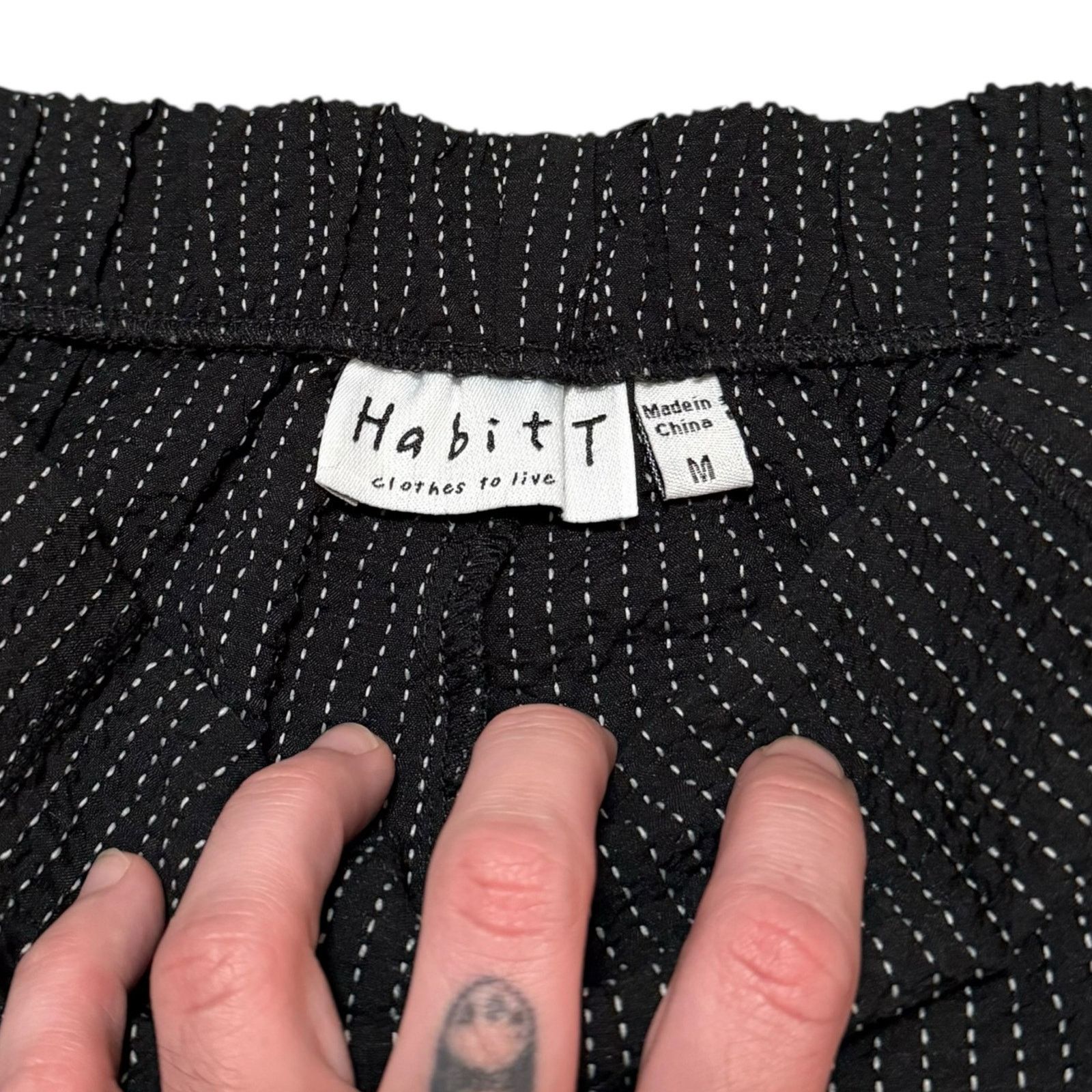Habitat Habitat Tulip Crop Pants Pinstripe Black & White Size Medium Size 33" - 3 Thumbnail