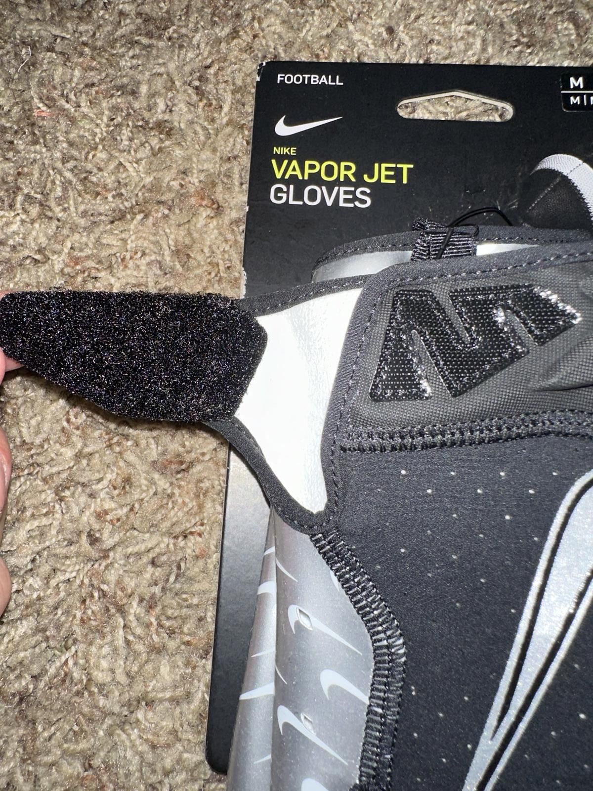 Nike Nike Vapor Jet 6.0 Football Black/Silver Gloves Size ONE SIZE - 3 Thumbnail