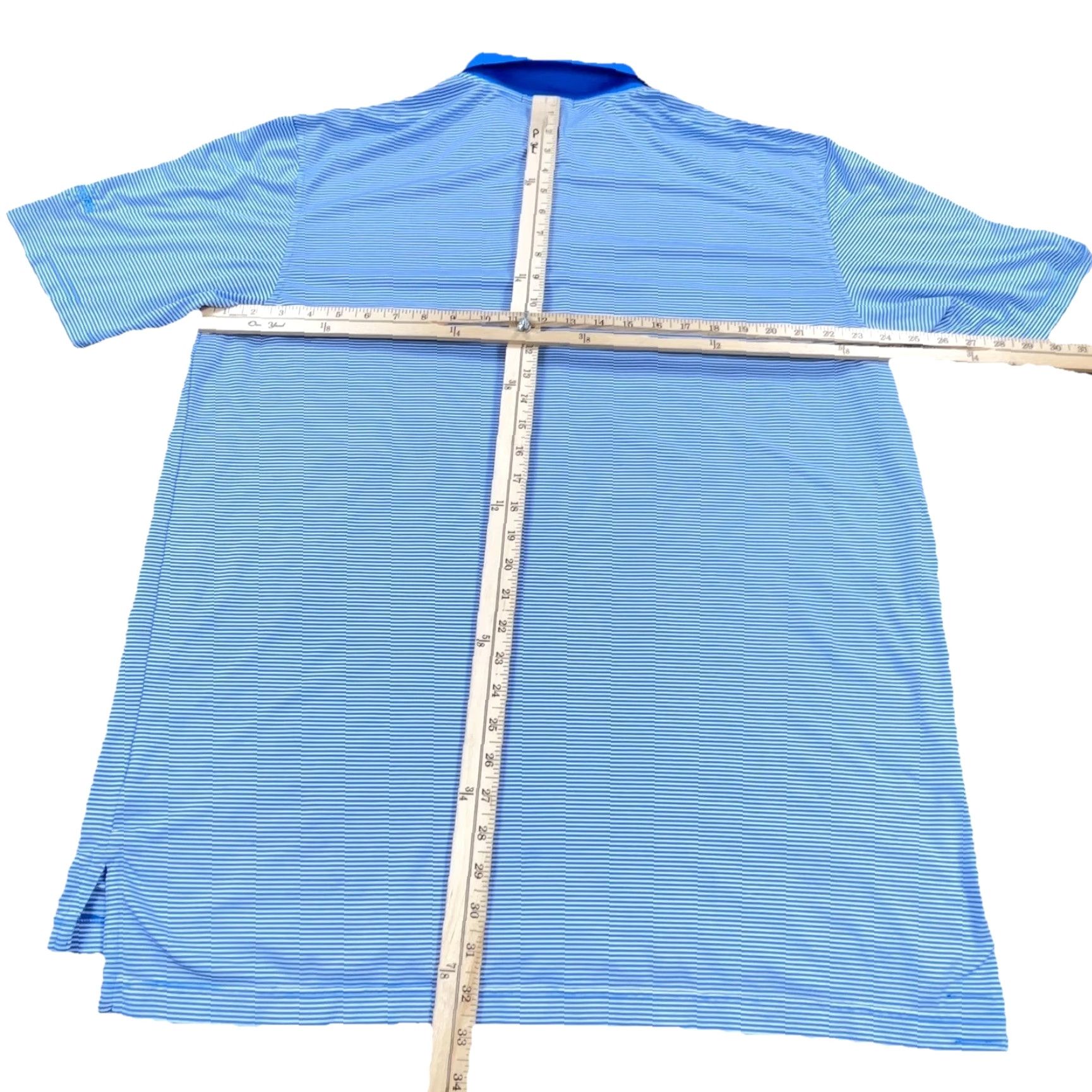 Peter Millar VINTAGE Peter Millar Polo Shirt Men XL Blue Stripe Summer Comfort Performance Golf Adult Size US XL / EU 56 / 4 - 6 Thumbnail