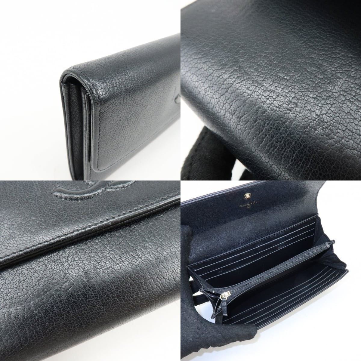 Chanel Chanel CC Logo Caviar Leather Flap Wallet Black Size ONE SIZE - 5 Thumbnail