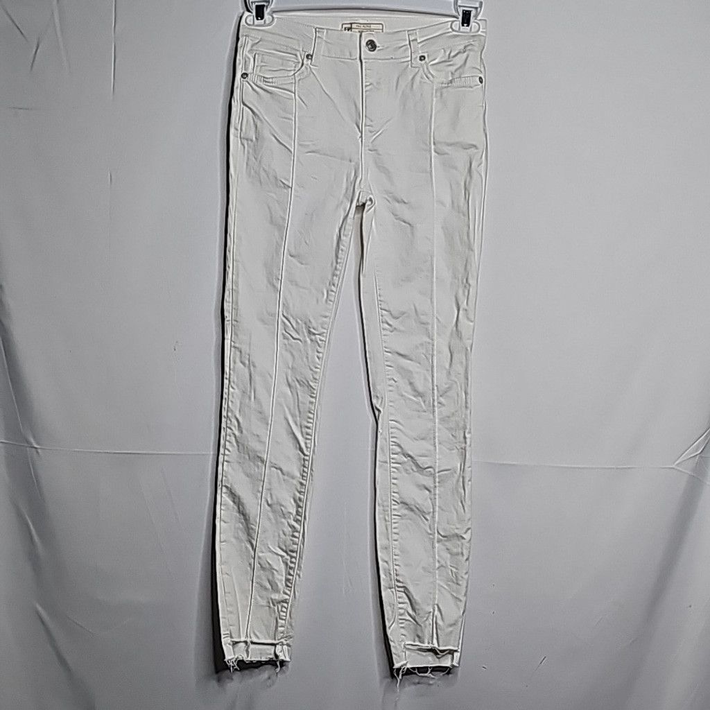 Free People Free People Del Wray white skinny raw hem ankle jeans sz 26 Size 26" / US 2 / IT 38 - 5 Thumbnail