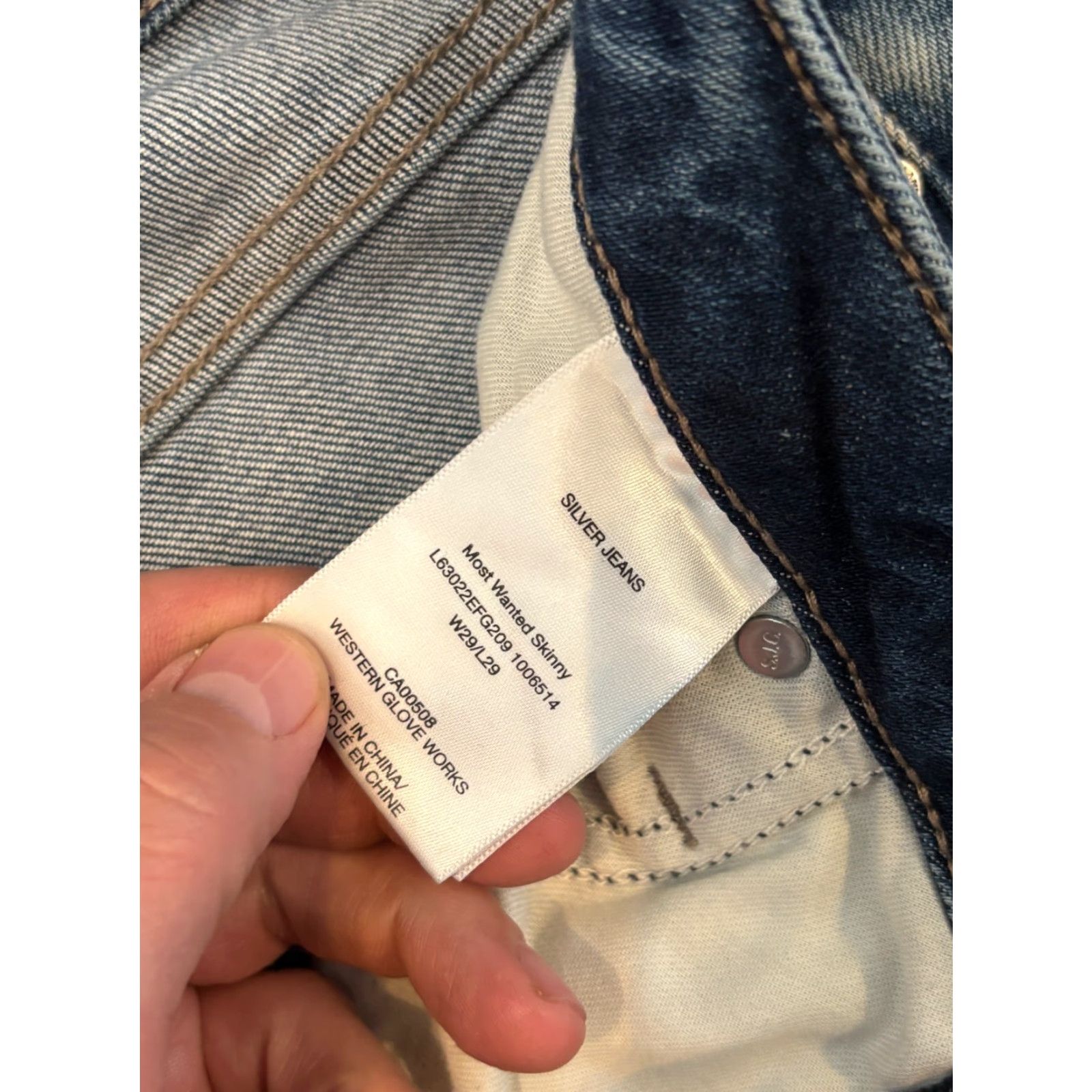 Silver Jeans Co. Silver Jeans Women's 29x29 31x29 Jeans Blue Denim Medium Wash Most Wanted Skinny 5-Pocket Design Size 29" - 3 Thumbnail