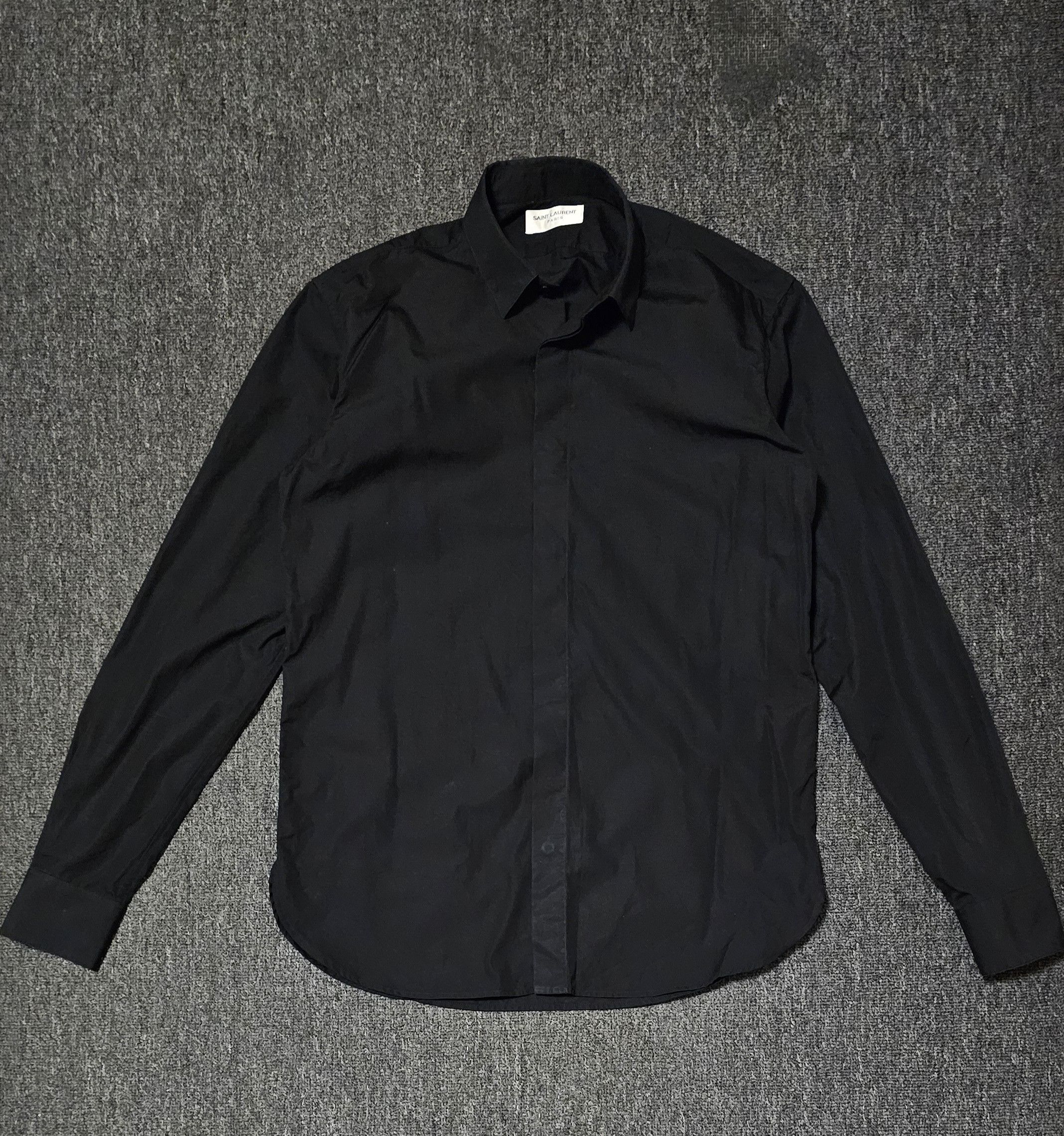 Saint Laurent Paris Saint Laurent Men's Black Shirt Size 38 Size US L / EU 52-54 / 3 - 1 Thumbnail