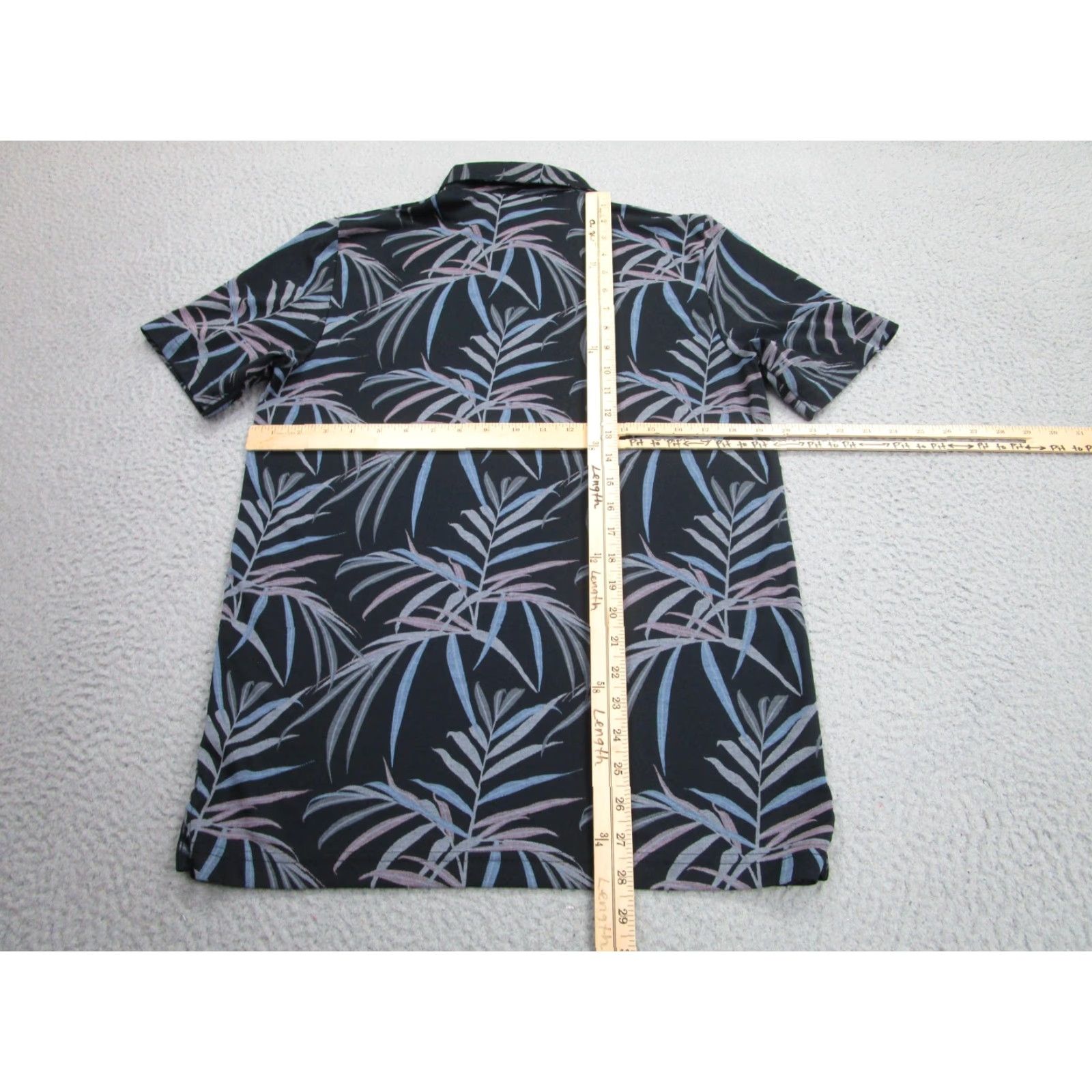 TravisMathew Travis Mathew Polo Shirt Mens Black Palm Leaf Pima Cotton Golf Print Medium Size US M / EU 48-50 / 2 - 7 Thumbnail