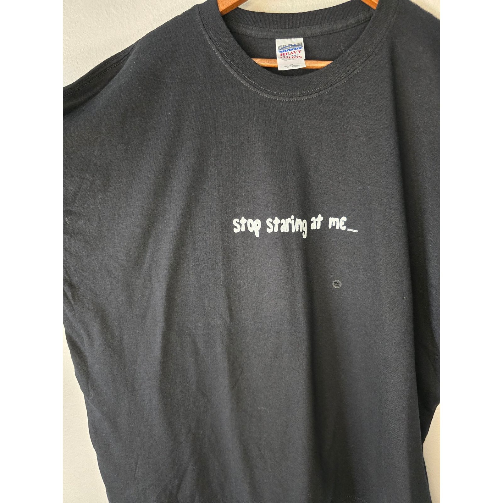 Gildan Y2K Stop Staring At Me Edgy Shirt 2XL Humor Grunge Black Tee Size US S / EU 44-46 / 1 - 2 Thumbnail