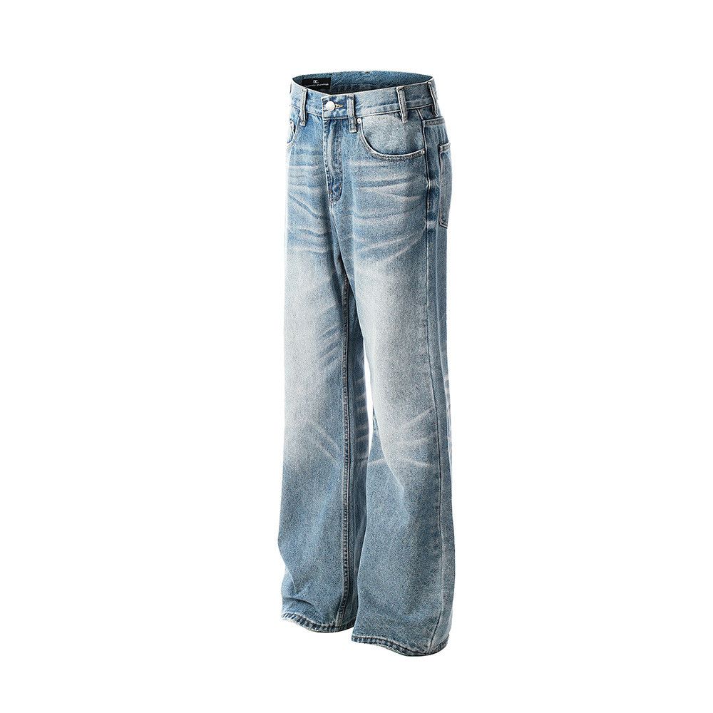 Japanese Brand × Jean Men's distressed loose lightning gradient washed jeans Size US 32 / EU 48 - 2 Thumbnail
