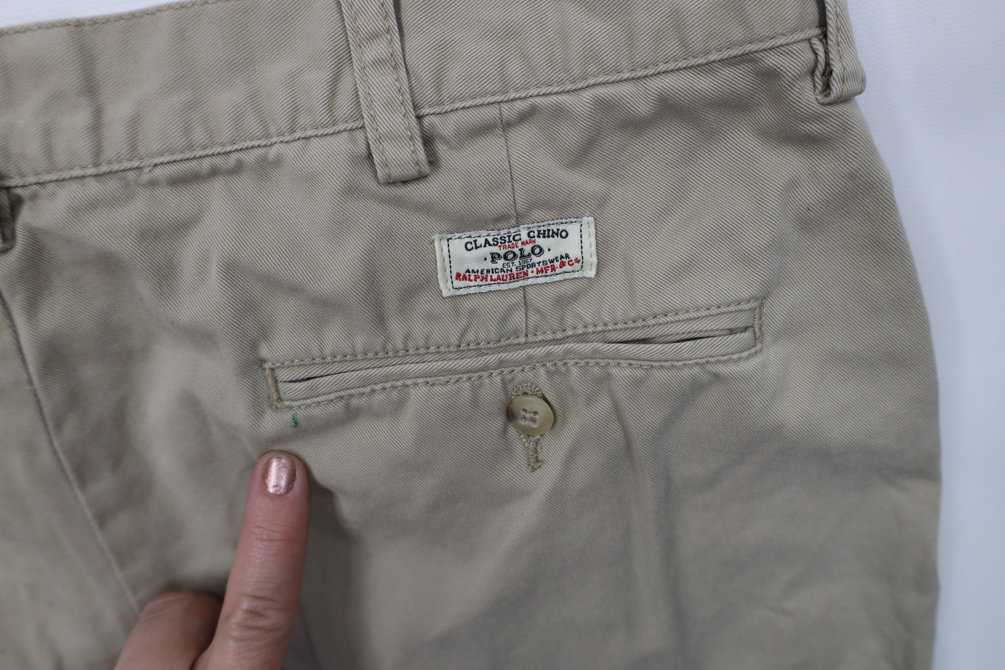 Ralph Lauren Vintage 90s Ralph Lauren Above Knee Chino Shorts Beige Size US 36 / EU 52 - 11 Thumbnail