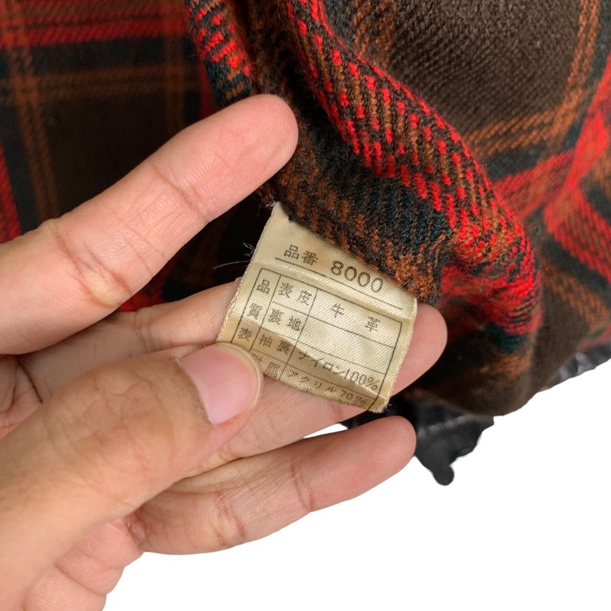 Japanese Brand 90's PROS LEATHER WEAR Tartan Lined Leather Jacket #0058-C4 Size US L / EU 52-54 / 3 - 18 Thumbnail