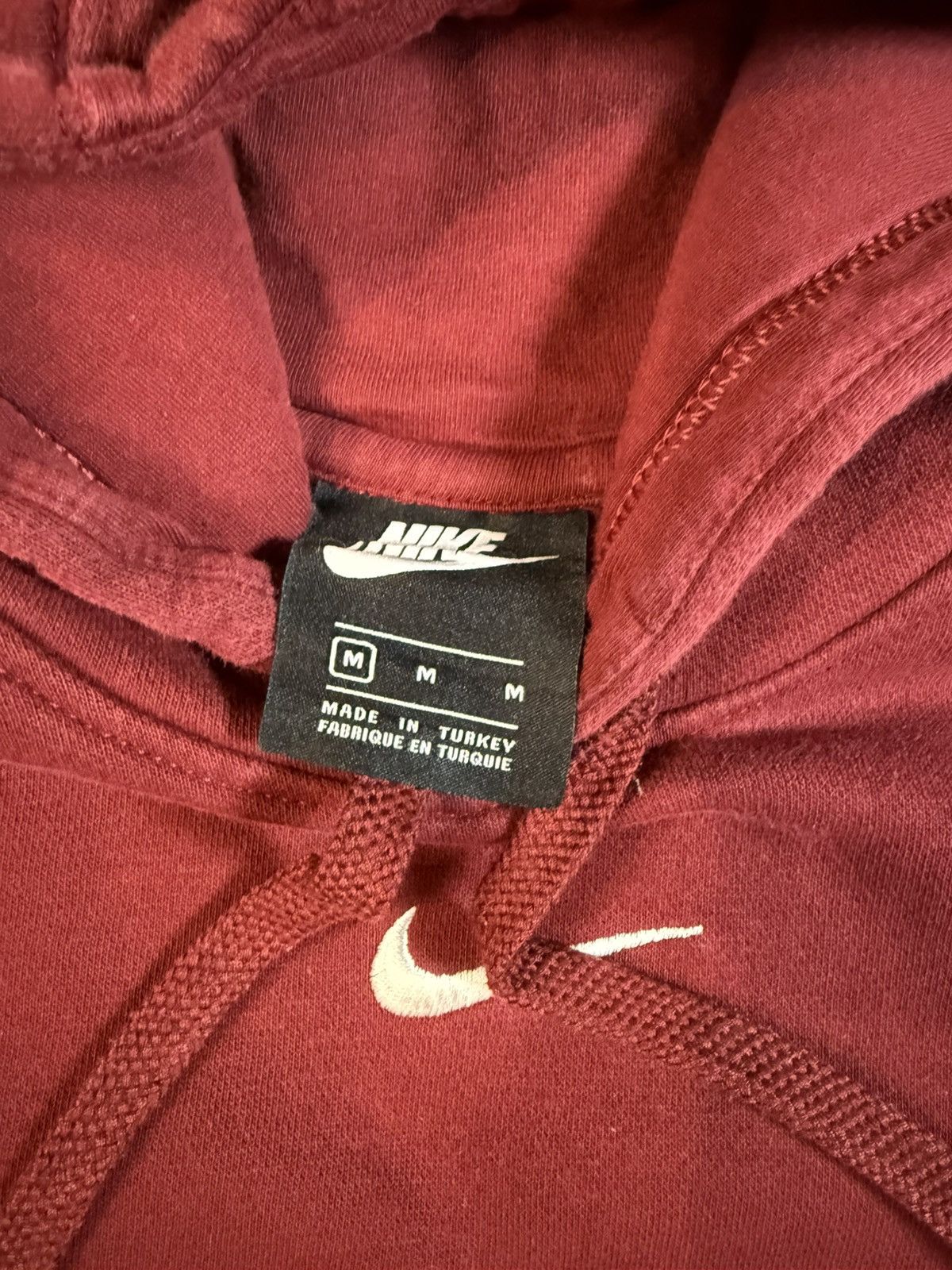 Nike Vintage Y2k Nike Centerswoosh Burgundy Hoodie Sweatshirt Size US M / EU 48-50 / 2 - 2 Thumbnail