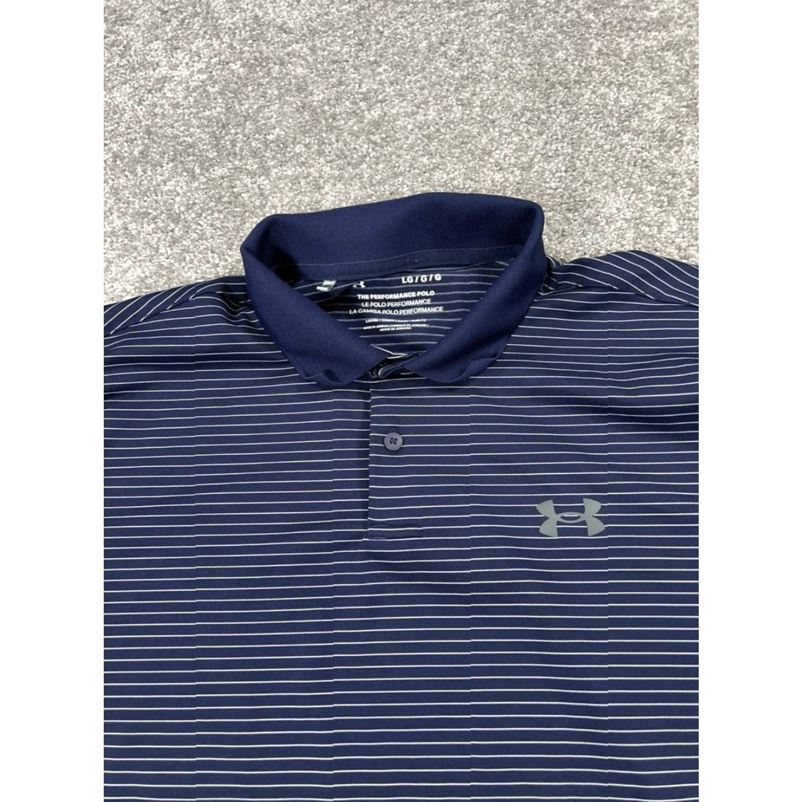 Under Armour Under Armour Polo Shirt Mens L Blue White Golf Shirt Short Sleeve Regular Fit Polo Mens Blue White Golf Size US L / EU 52-54 / 3 - 2 Thumbnail