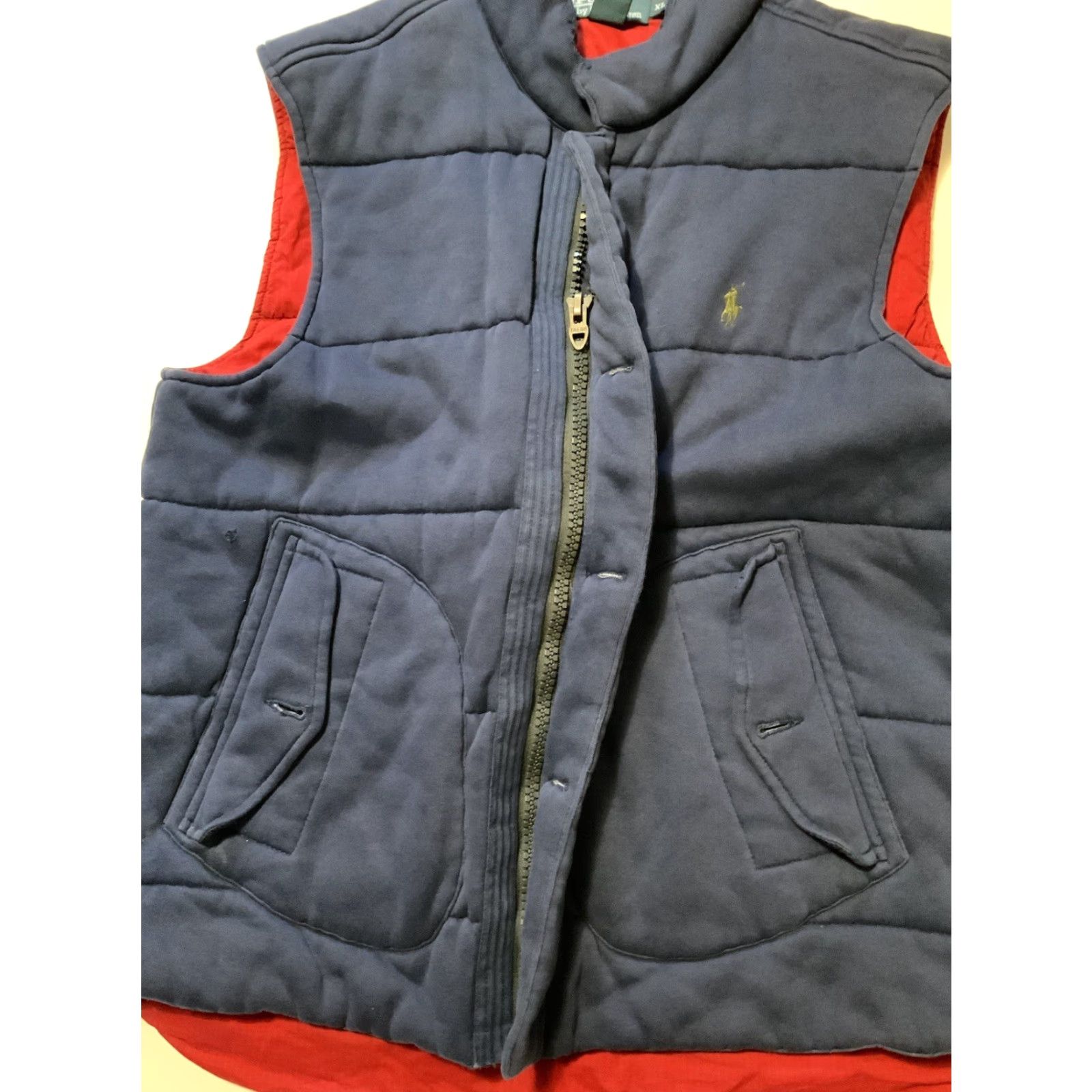 Polo Ralph Lauren VINTAGE Polo Ralph Lauren Navy Blue Pony Logo Quilted Puffer Vest Jacket XL Men Size US XL / EU 56 / 4 - 7 Thumbnail