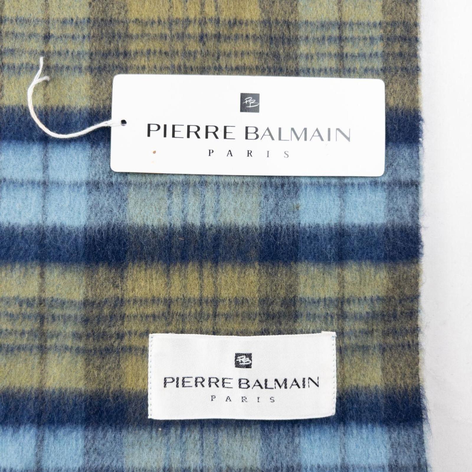Pierre Balmain Vintage 90s Pierre Balmain Checkered Wool Tassel Scarf Size ONE SIZE - 5 Thumbnail