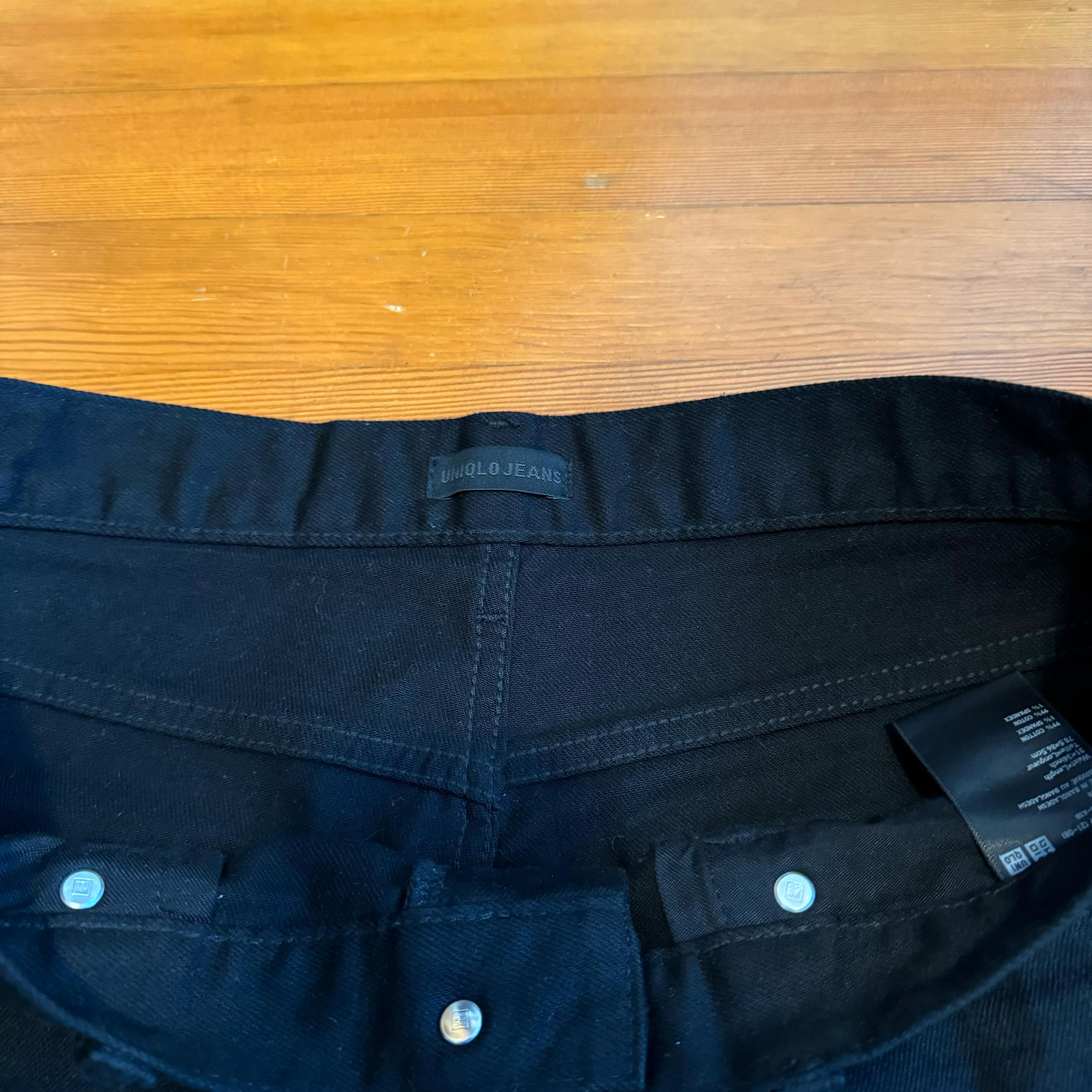 Uniqlo Uniqlo Selvedge Mens Black Denim Pants 31 Size US 31 - 3 Thumbnail