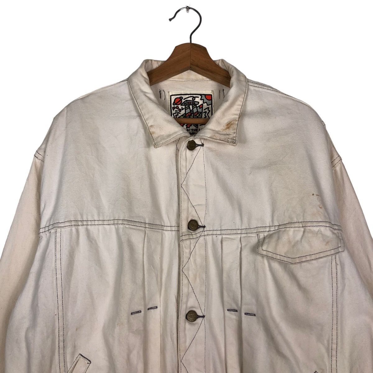 Japanese Brand 🔥Vintage Denim Bomber Jacket Big Logo Japan Issey Miyake Size US M / EU 48-50 / 2 - 3 Thumbnail