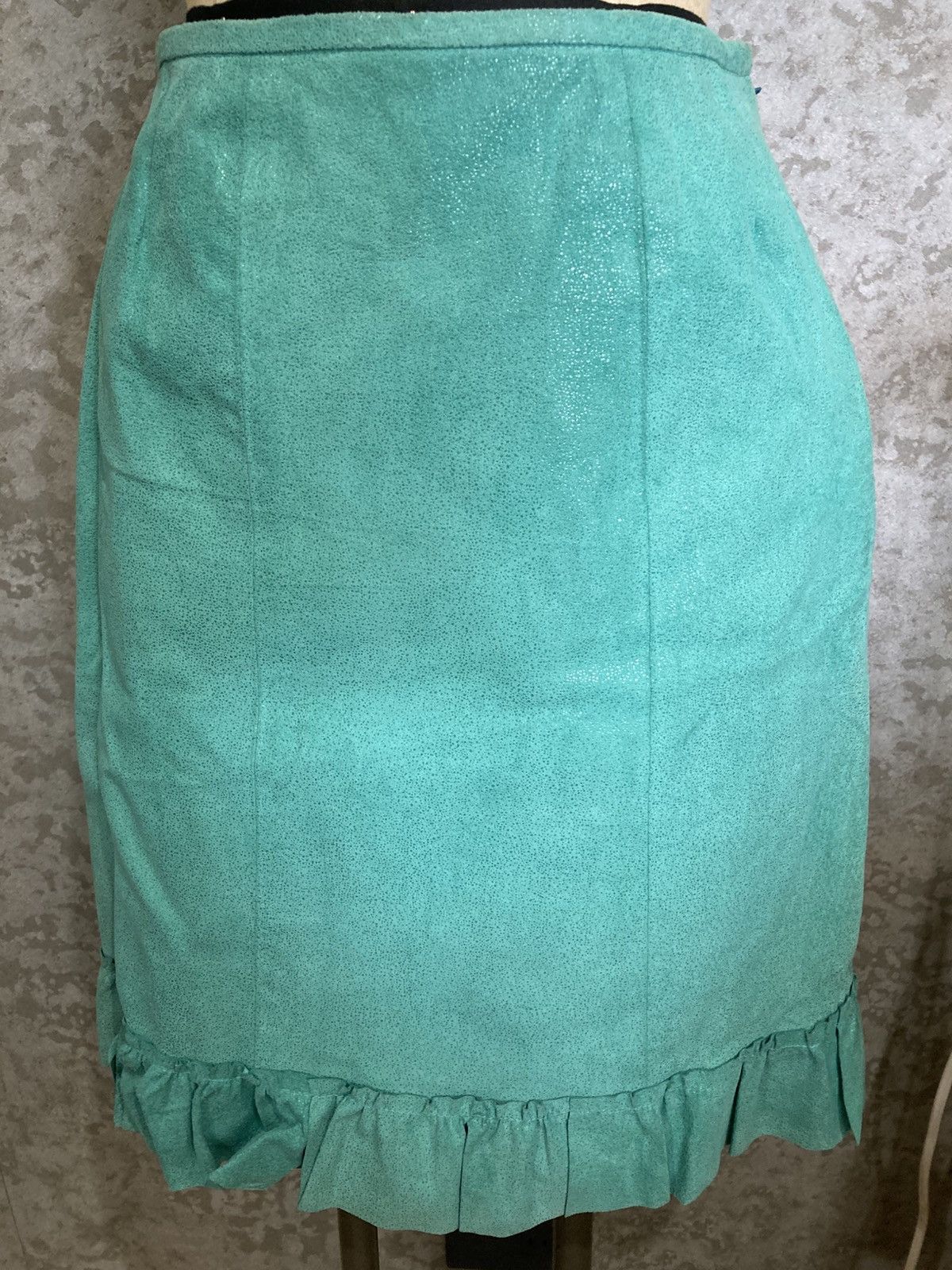 Japanese Brand Japanese Archive Y2K Pig Leather Ruffle Skirt Size 26" / US 2 / IT 38 - 2 Thumbnail