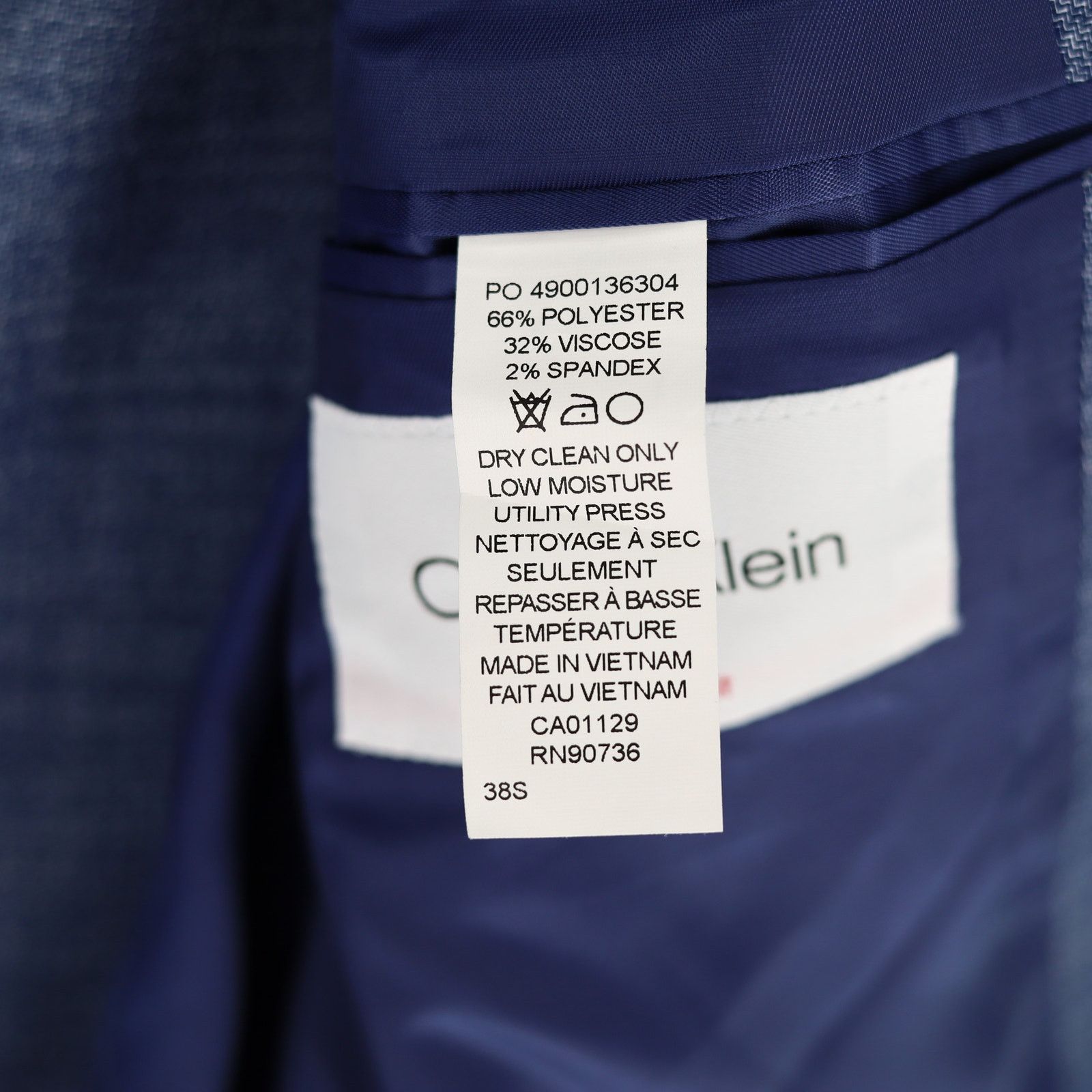 Calvin Klein Calvin Klein Men's Blue Soft Woven Slim Sport Coat Size 38S Size 38S - 4 Thumbnail