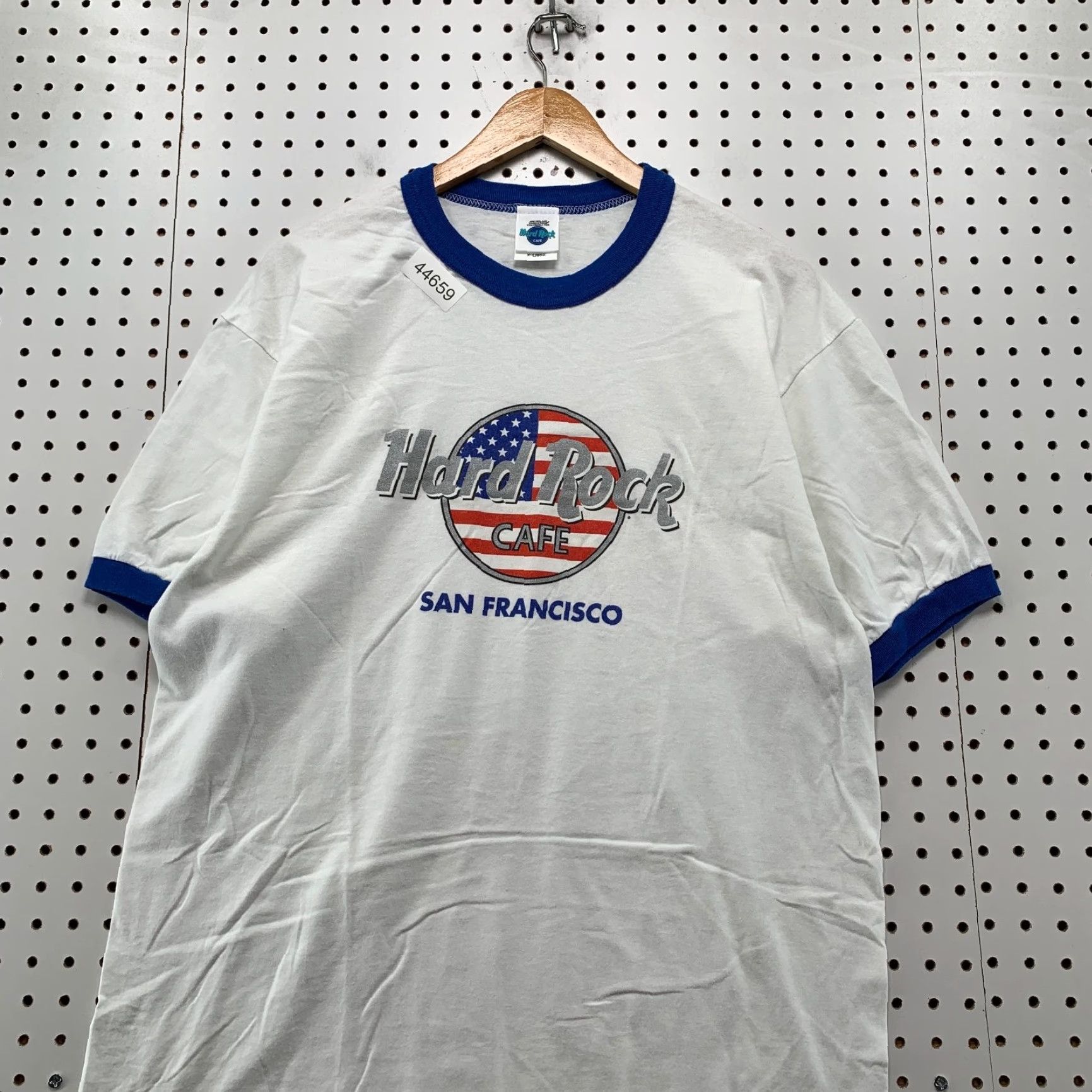 Hard Rock Cafe Vintage Hard Rock Cafe Shirts Mens XL White San Francisco USA Flag Made USA Size US XL / EU 56 / 4 - 2 Thumbnail