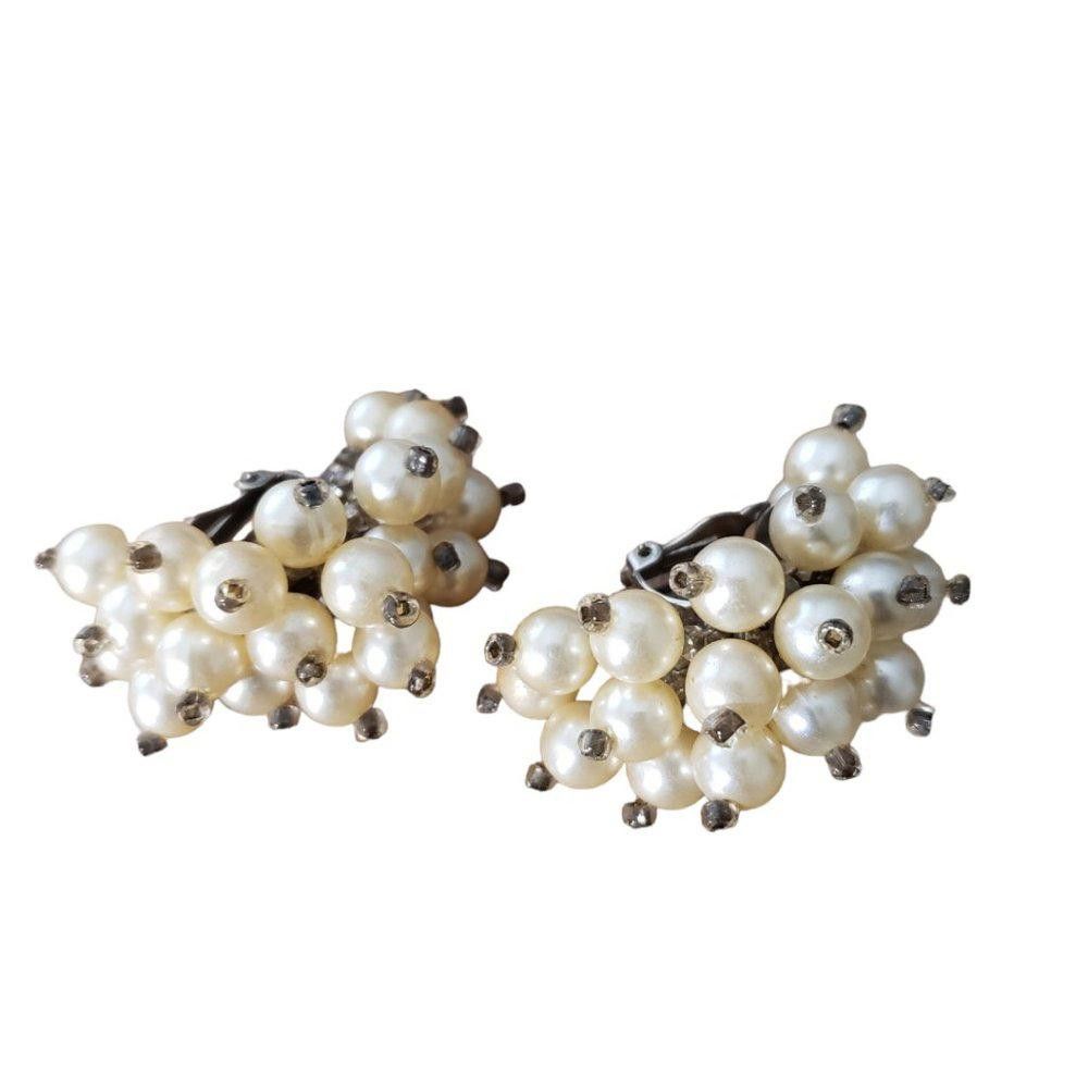Designer Simulated Pearl Double Row Beaded Bracelet with Clip Earring Size ONE SIZE - 6 Thumbnail