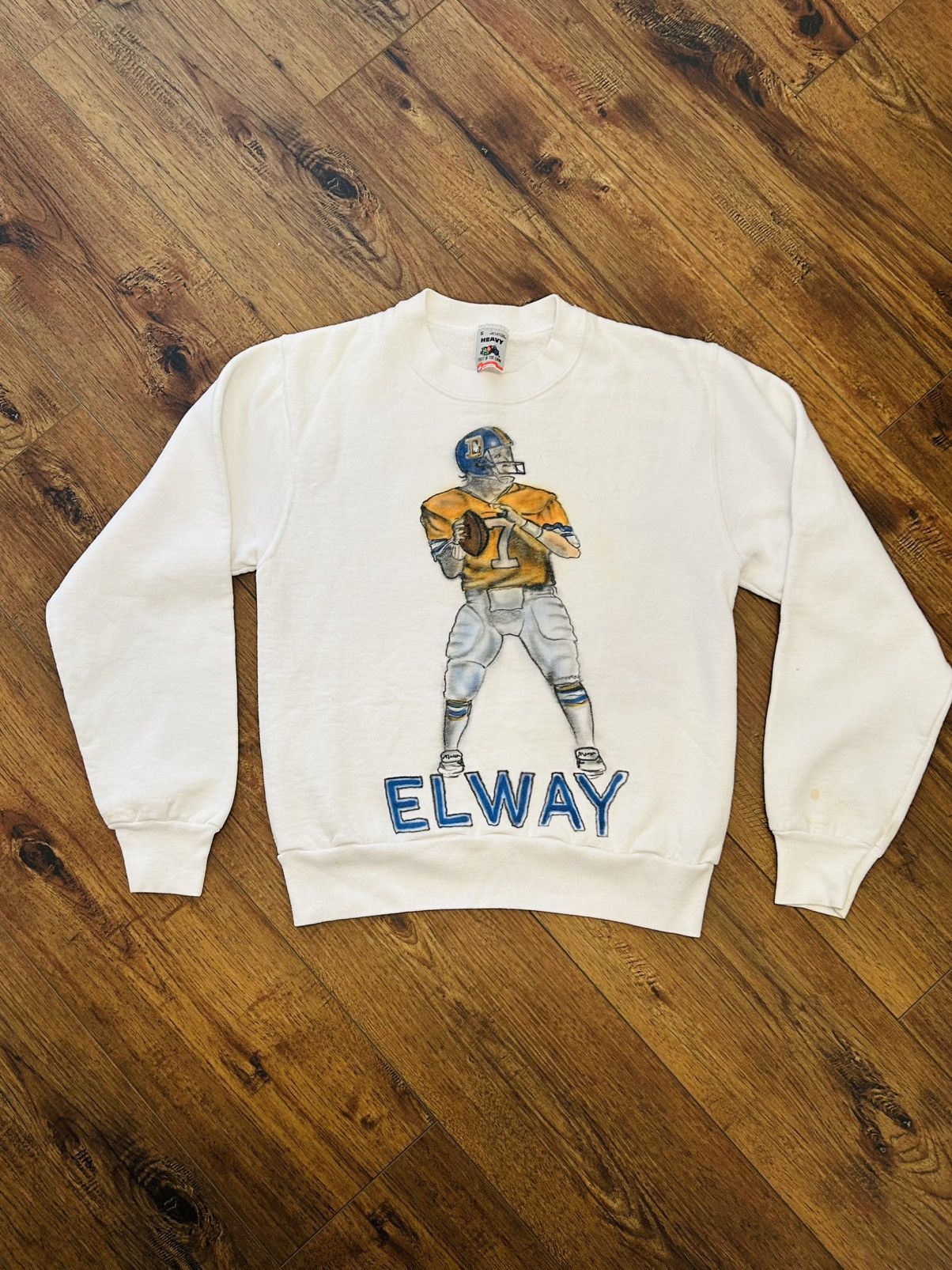 Fruit Of The Loom Vintage 1990’s John Elway Air Brushed Sweatshirt Size US S / EU 44-46 / 1 - 3 Thumbnail