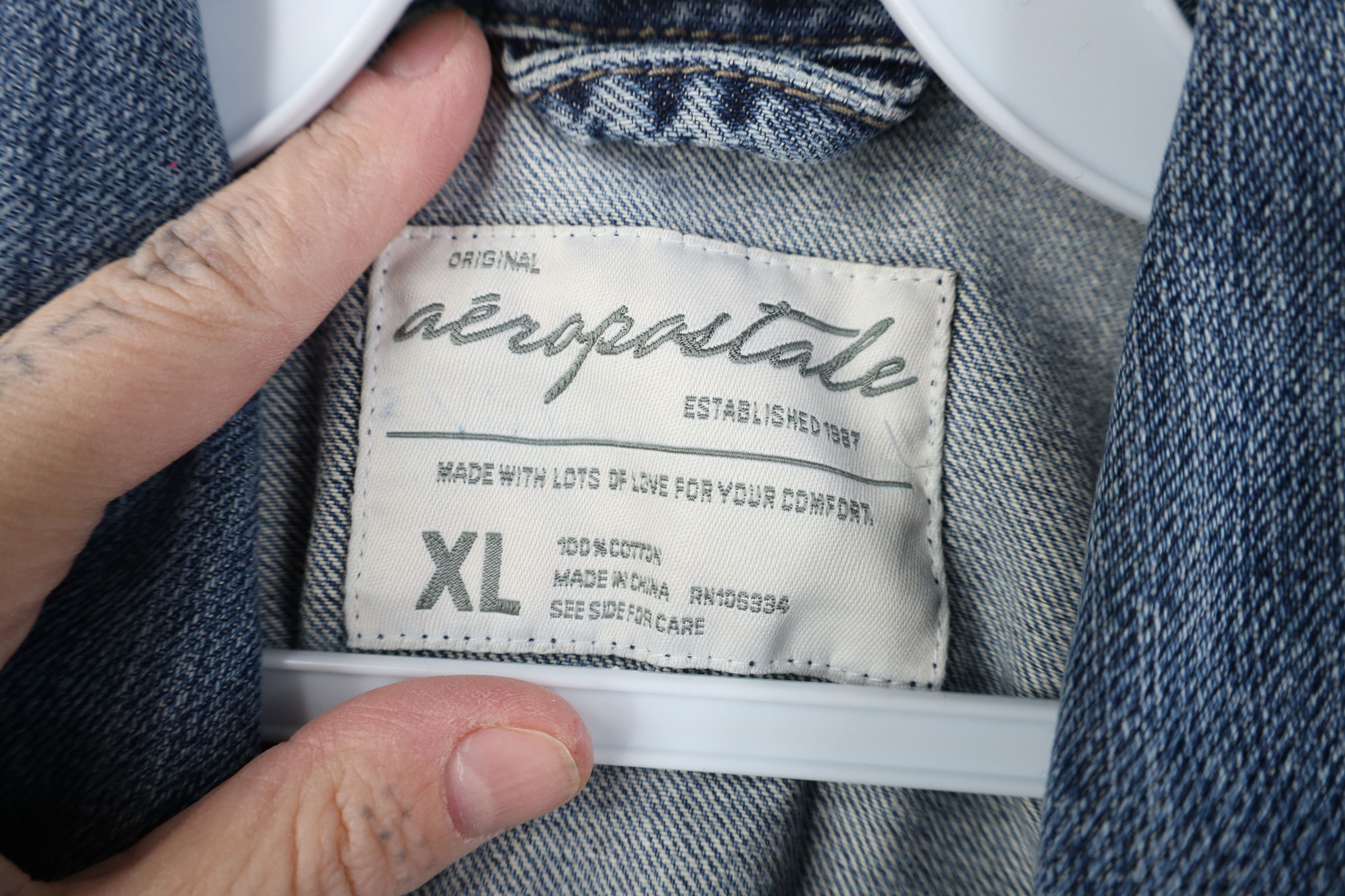 Aeropostale Vintage 90s Y2K Aeropostale Denim Jean Trucker Jacket Size XL / US 12-14 / IT 48-50 - 9 Thumbnail