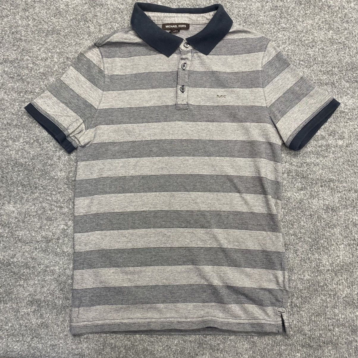 Michael Kors Michael Kors Gray Stripe Polo Shirt Mens Size Small Size US S / EU 44-46 / 1 - 2 Thumbnail