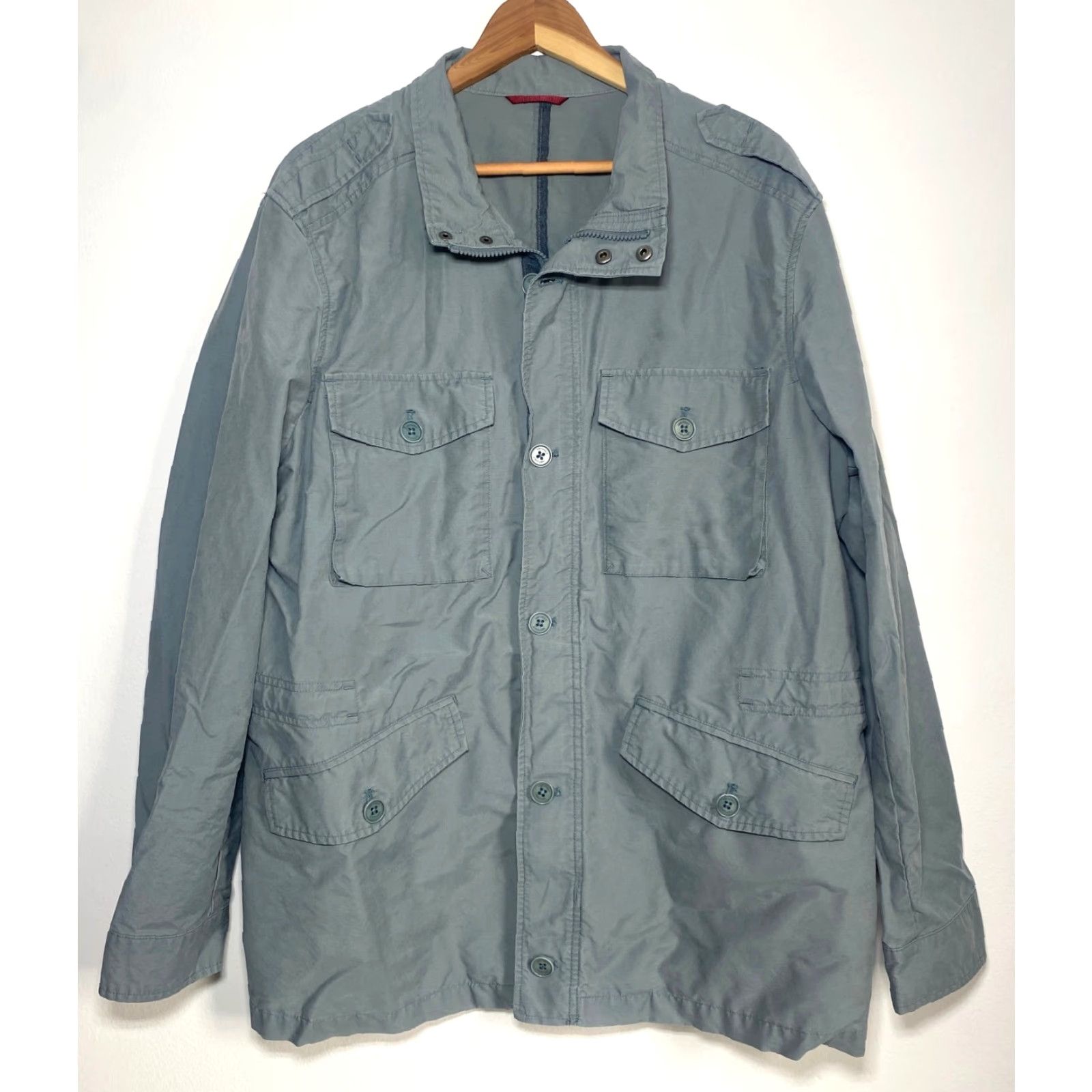 UNTUCKit VINTAGE UNTUCKit Men's Vintner Field Jacket 40865 XL Gray Canvas Cotton Blend Lightweight Pockets Casual Fall/Spring Mens Jacket Size US XL / EU 56 / 4 - 2 Thumbnail