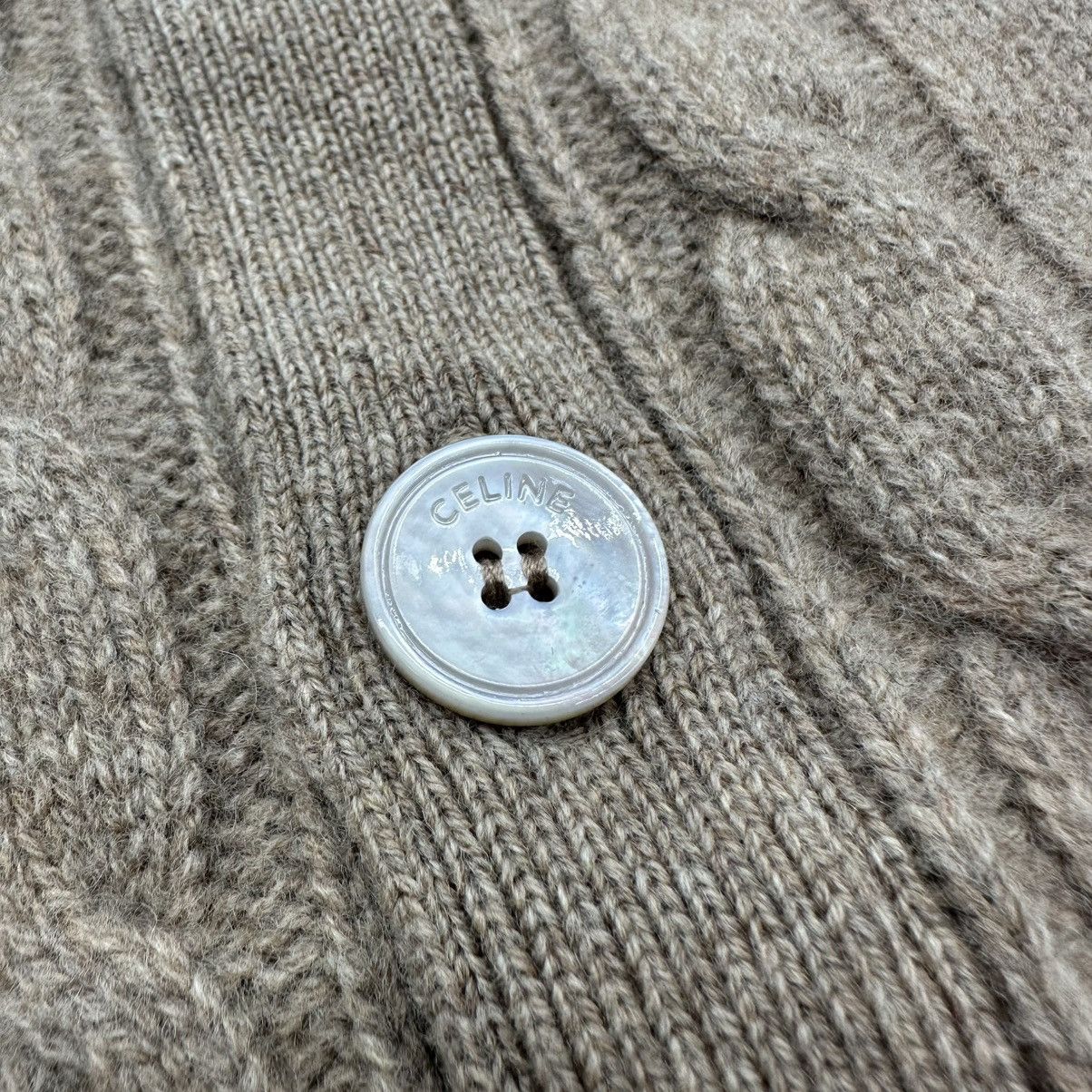 Celine Celine Brown Cable Knit V-Neck Cardigan Size US M / EU 48-50 / 2 - 8 Thumbnail