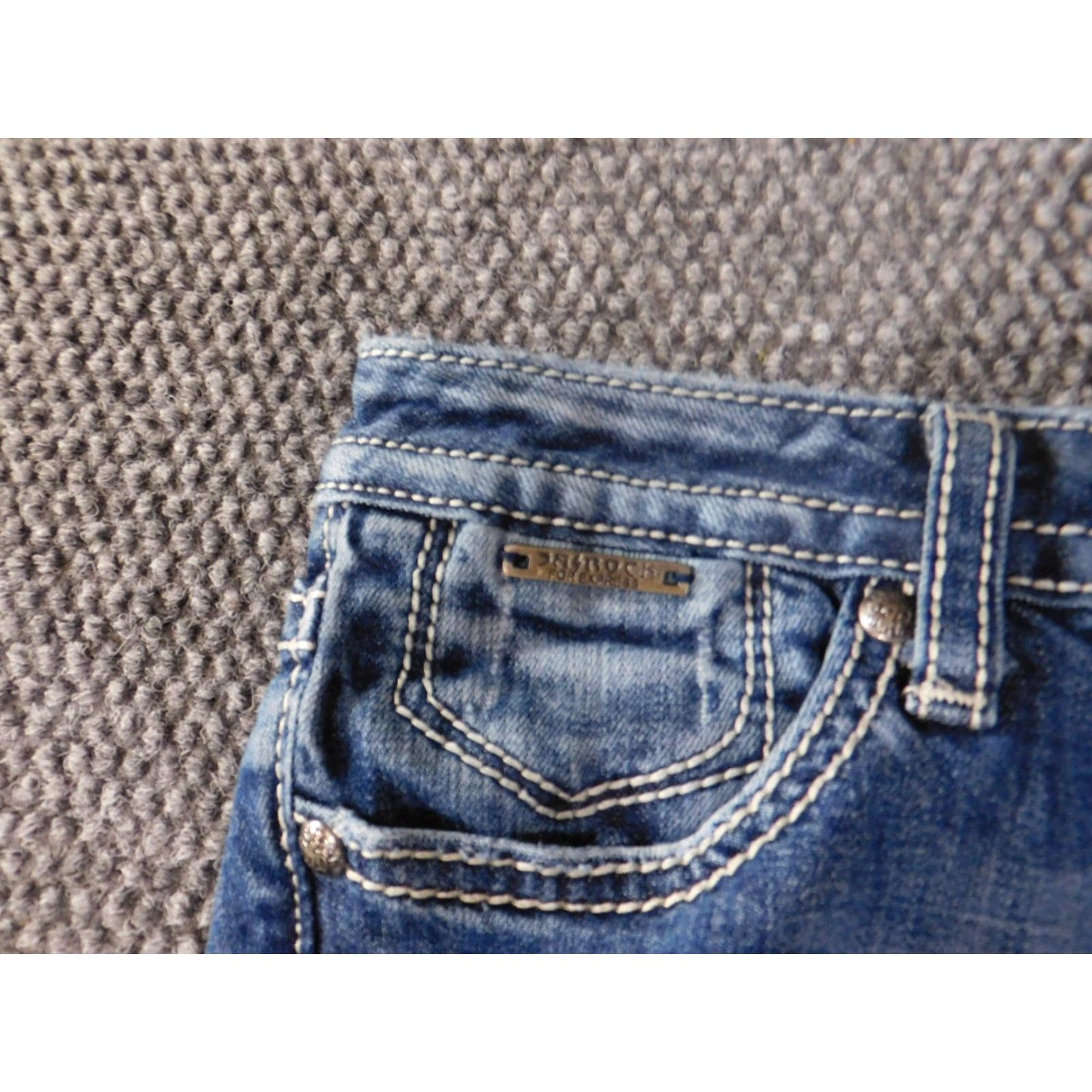 Express Express Womens Jeans 4 blue Denim Skinny Straight Pocket Zipper Embroidered Flower 29in Waist 31in Inseam Slimming Regular Size 27" / US 4 / IT 40 - 5 Thumbnail