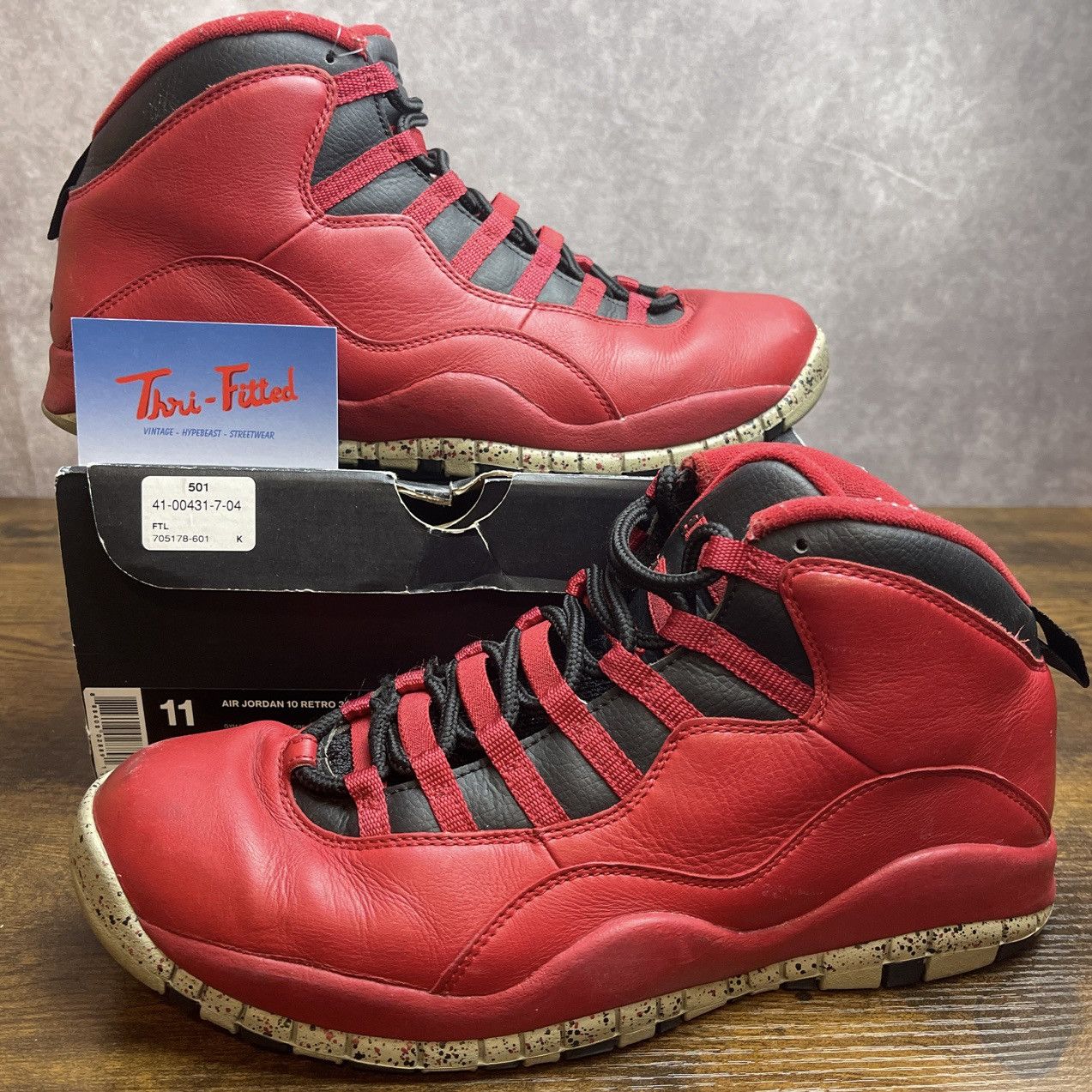 image of Jordan Brand 10 Retro Bulls Over Broadway 2015 705178-601 Red OG Shoes, Men's (Size 11)