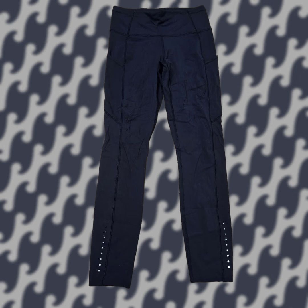 Lululemon Lululemon Fast Free Tight Womens 6 Navy Blue High Rise Leggings Pockets Size 28" / US 6 / IT 42 - 1 Thumbnail