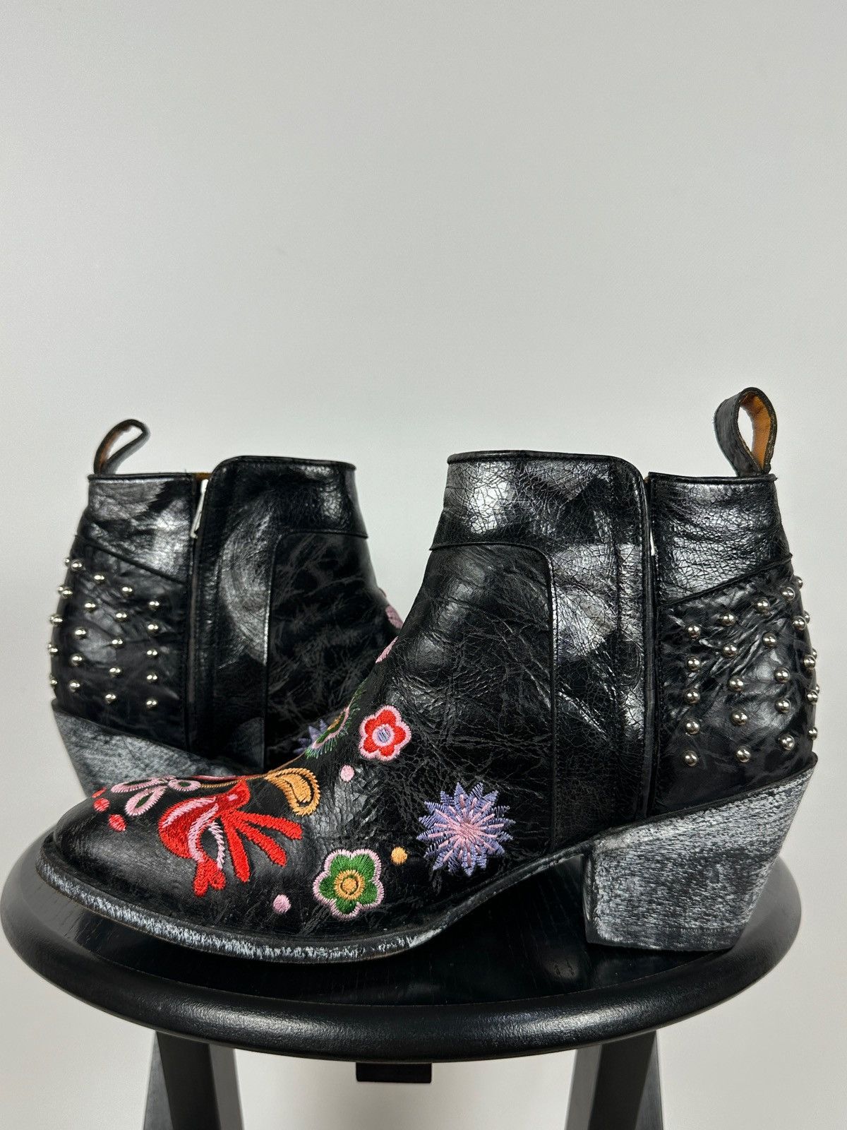 Old Gringo Mexicana Old Gringo Leather Cowboy Floral Ankle Boots Size US 9.5 / IT 39.5 - 11 Thumbnail