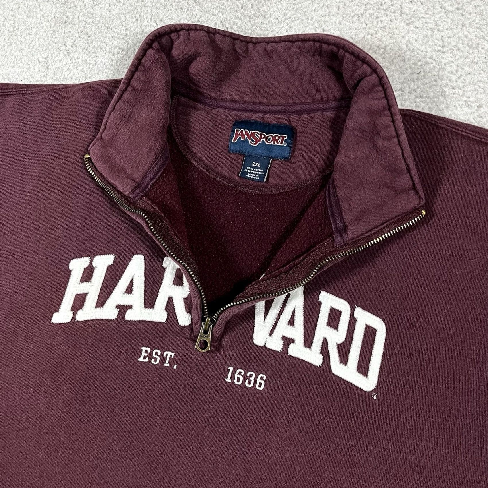 Jansport VINTAGE Harvard 1/4 Zip Pullover Mens 2XL Sweatshirt Embroidered JanSport 90s Size US XXL / EU 58 / 5 - 5 Thumbnail