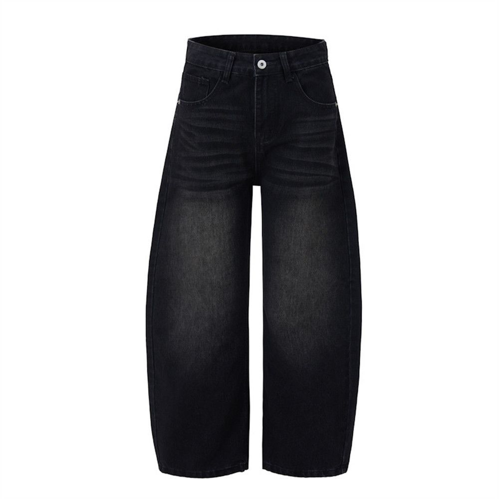 Japanese Brand Men's loose-fitting wide-leg distressed casual curved jeans Size US 32 / EU 48 - 4 Thumbnail