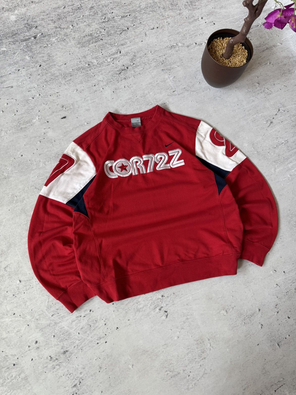 Nike × Vintage NIKE CORTEZ VINTAGE CENTER LOGO OVERSIZ BAGGY FIT SWEATSHIRT Size US M / EU 48-50 / 2 - 1 Thumbnail