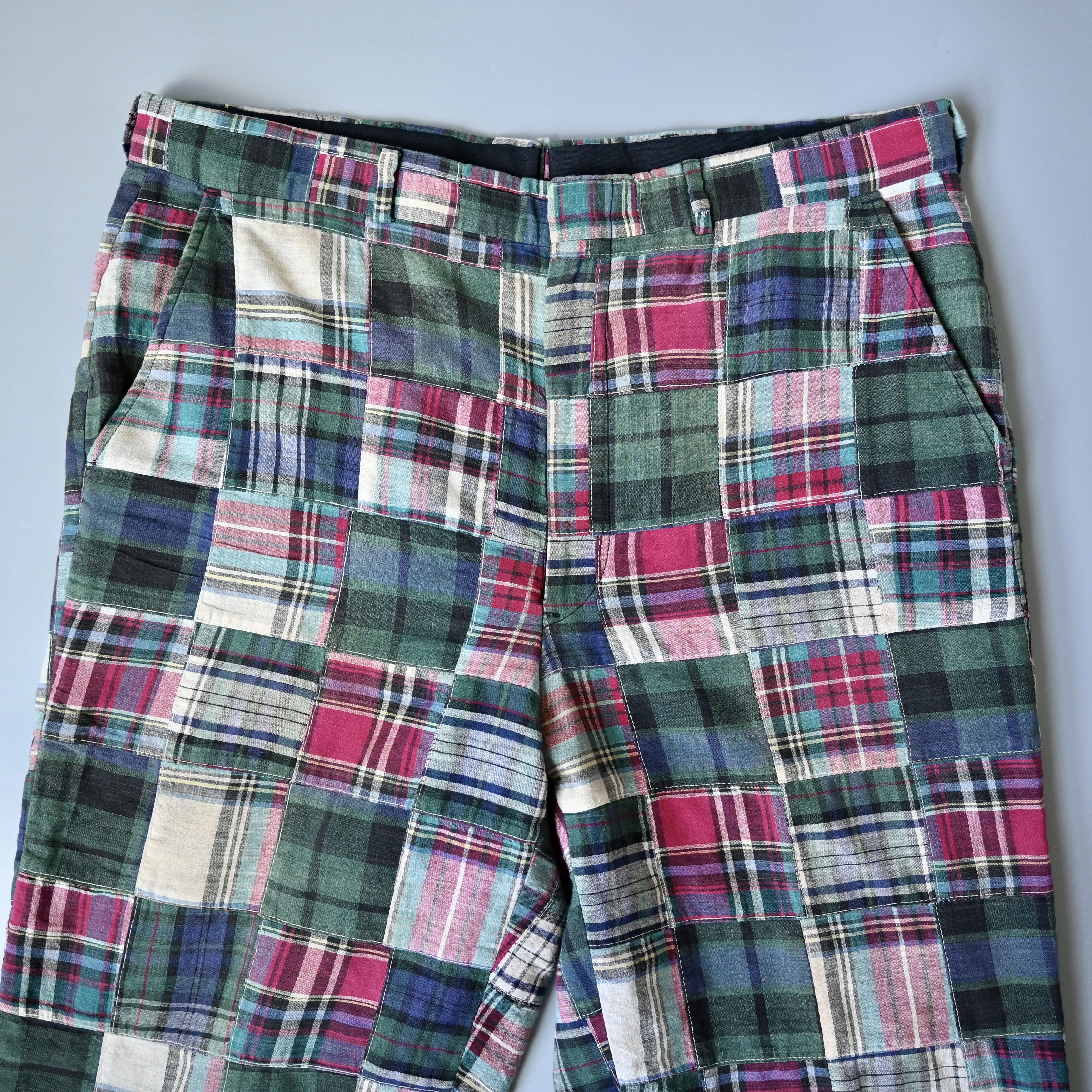 90’s～ BROOKS BROTHERS Patchwork Pants 1990s Brooks Brothers authentic madras patchwork trousers