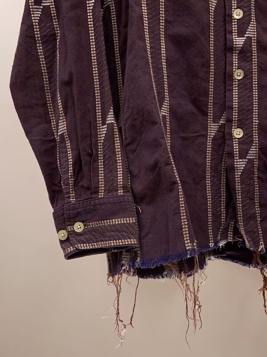 SS21 Frayed Hem Striped Button Shirt