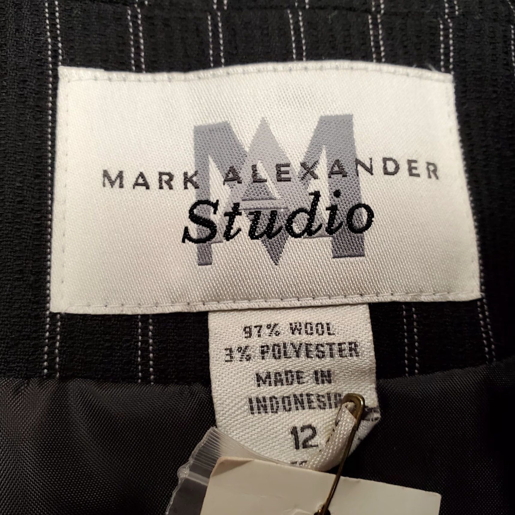 Vintage Mark Alexander Jacket Women Sz 12 Black Striped Classic Professional Wool Blazer Size XL / US 12-14 / IT 48-50 - 4 Thumbnail