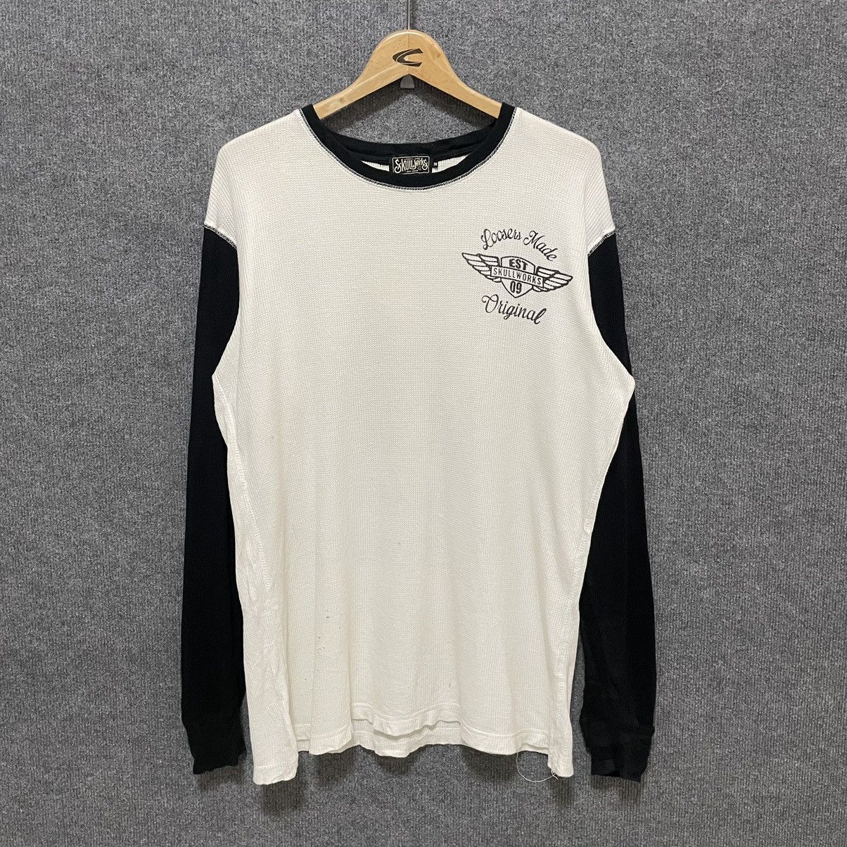 West Coast Choppers Vintage Y2K Skull Works Motorcycle L/S Waffle T Shirt Size US L / EU 52-54 / 3 - 5 Thumbnail