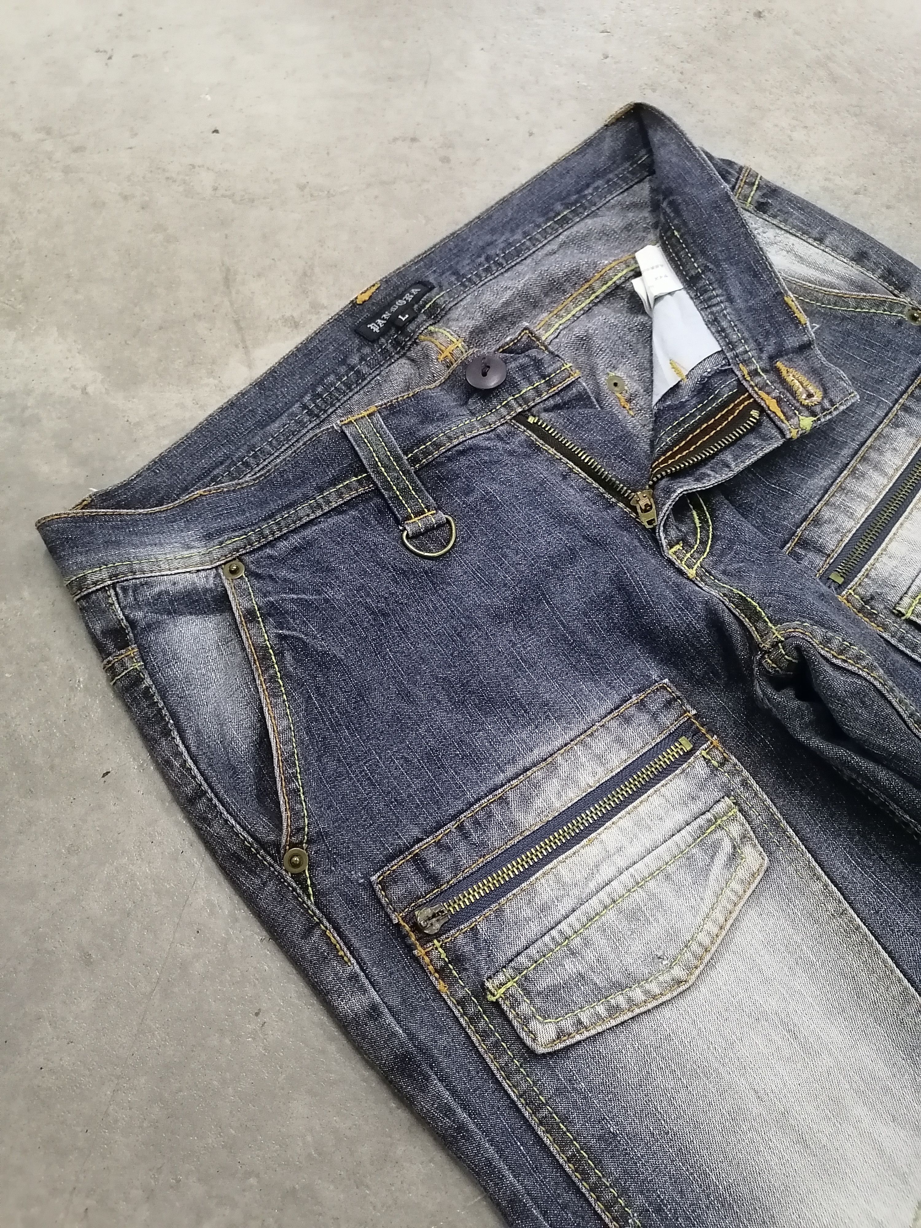 14th Addiction × If Six Was Nine × Le Grande Bleu (L.G.B.) Flare Jeans Pandora Distressed Denim Bushpants Size US 32 / EU 48 - 6 Thumbnail