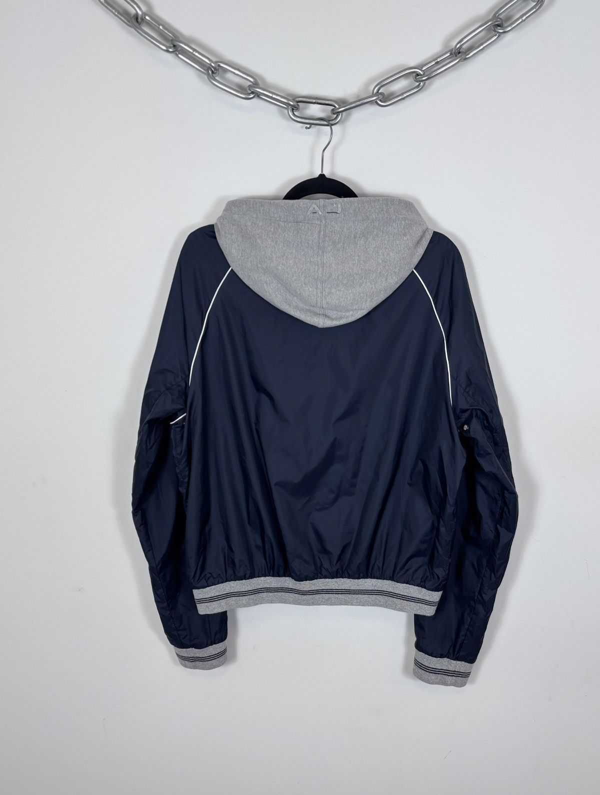 Armani Armani Jeans Men’s Hooded Bomber Jacket Navy Blue/Grey Size US L / EU 52-54 / 3 - 2 Thumbnail