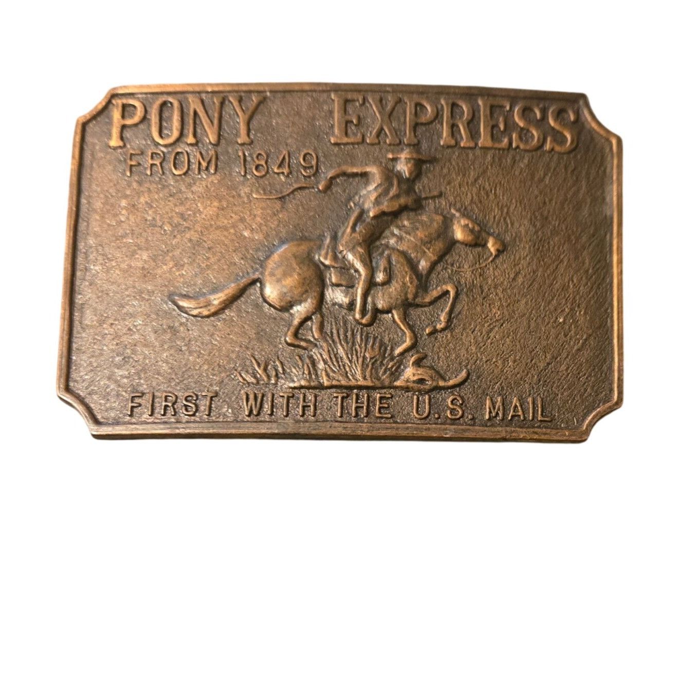 Other Vintage Pony Express Belt Buckle US Mail Horse Cowboy Deliv Size ONE SIZE - 8 Thumbnail
