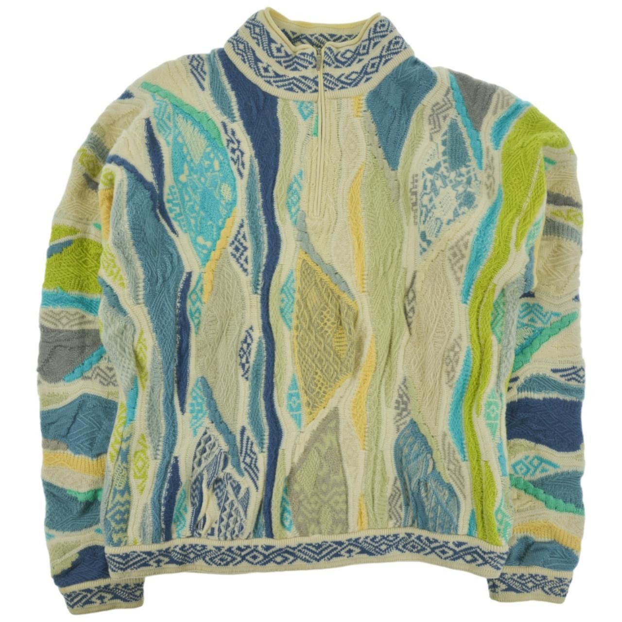 Vintage Coogi Q Zip Knit Jumper Size M