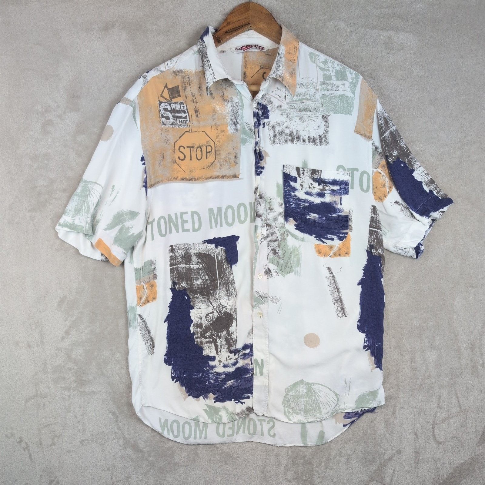 Other 90s Turbo Stoned Moon Men's L Abstract Print Shirt Size US L / EU 52-54 / 3 - 1 Thumbnail