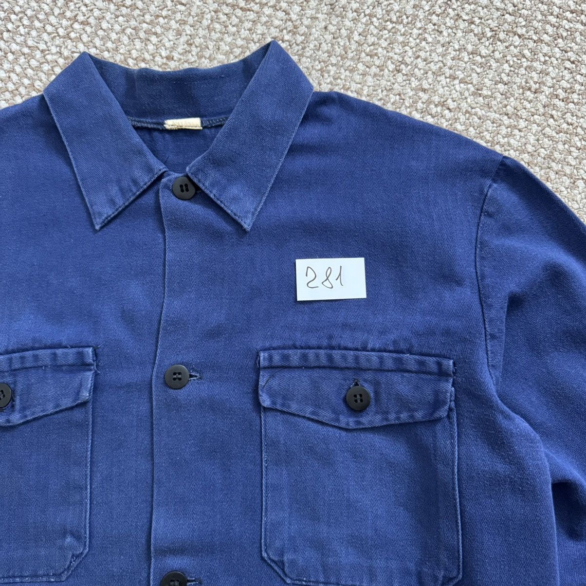 70s vintage herringbone french works faded jacket