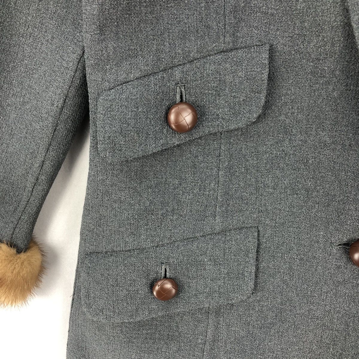 Hiroko Koshino Homme Vintage 00’s EmilToh Mink Fur 4 Pocket Blazer Jacket Size S / US 4 / IT 40 - 5 Thumbnail