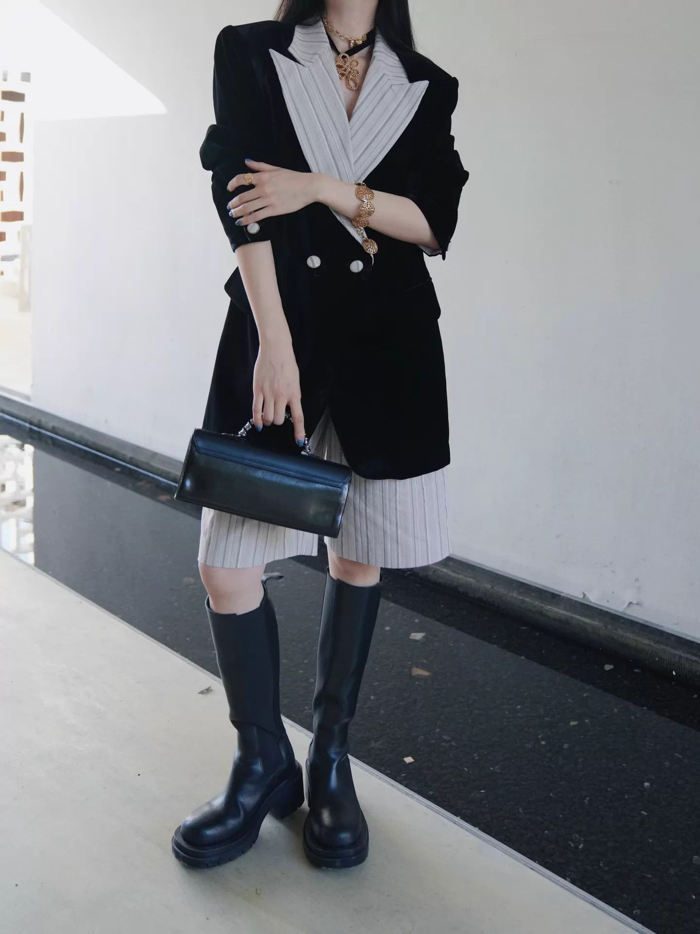 Other Vieuxnew JK Retro Oversize Velvet Blazer Colorblock Size M / US 6-8 / IT 42-44 - 5 Thumbnail