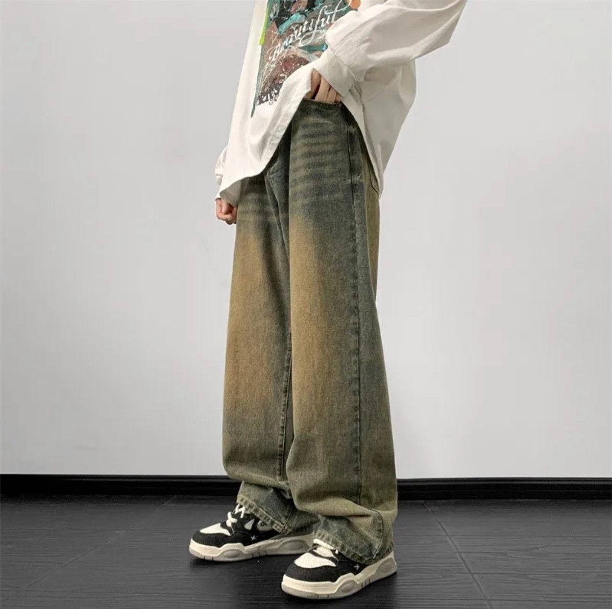 Jean Jeans Men 2024 Spring Wide Leg Jeans Male Size US 34 / EU 50 - 2 Thumbnail