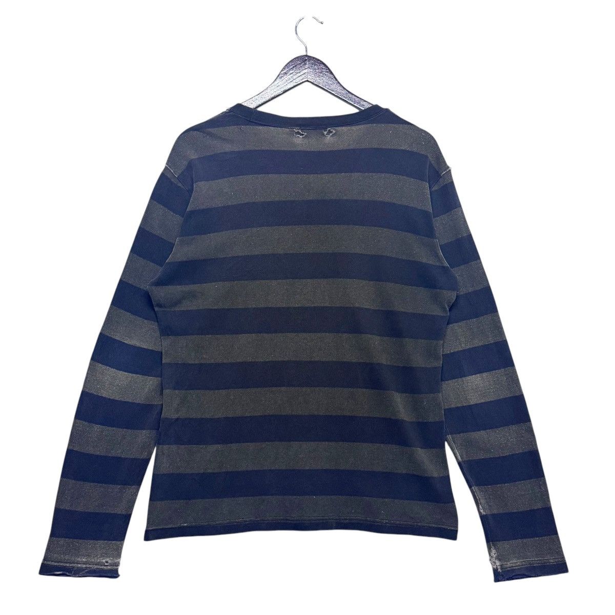 Distressed Thrashed Stripes Tee Shirt