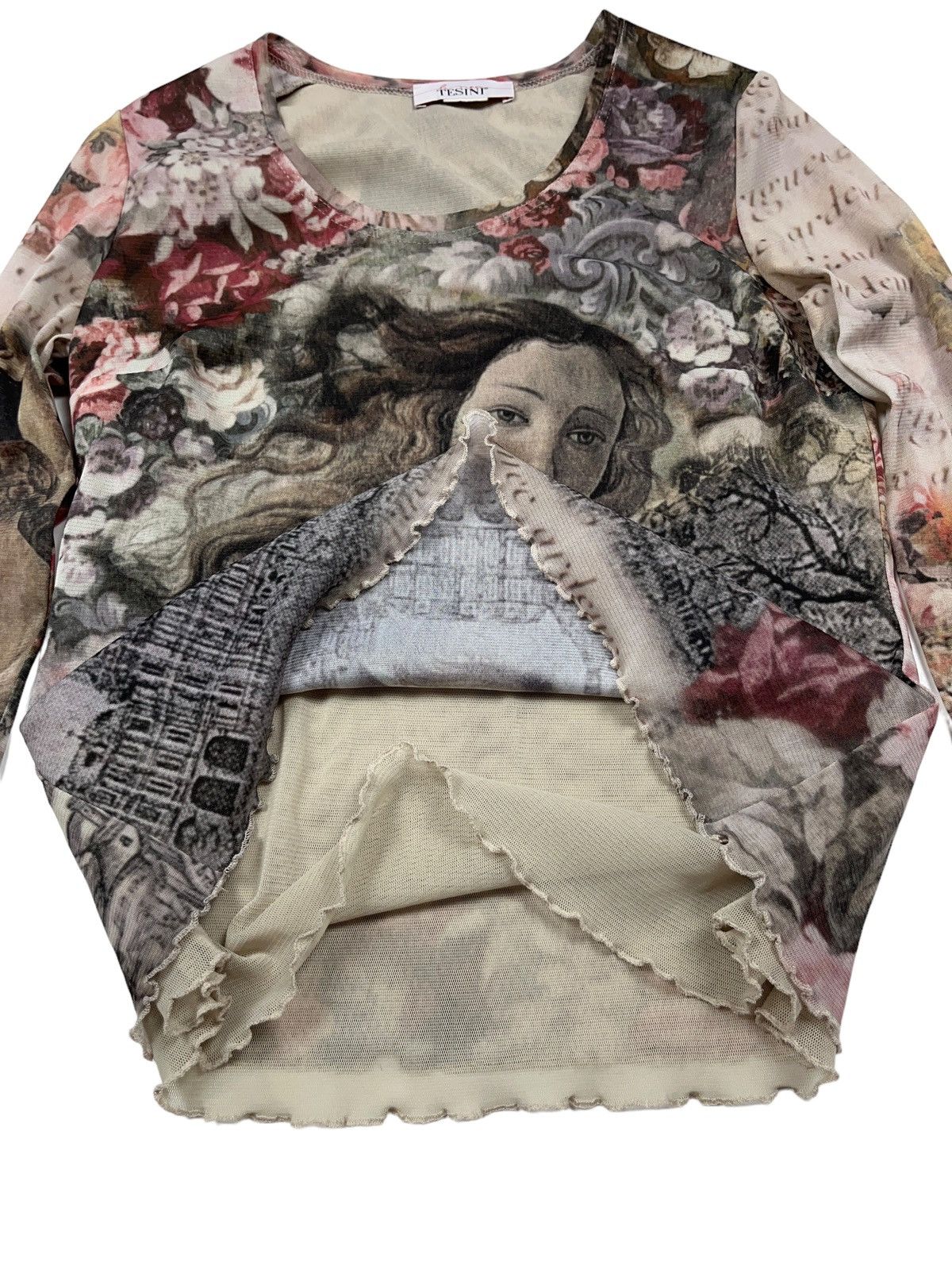 Seditionaries Amazing Renaissance Mesh Blouse Top All Over Print y2k Size M / US 6-8 / IT 42-44 - 5 Thumbnail