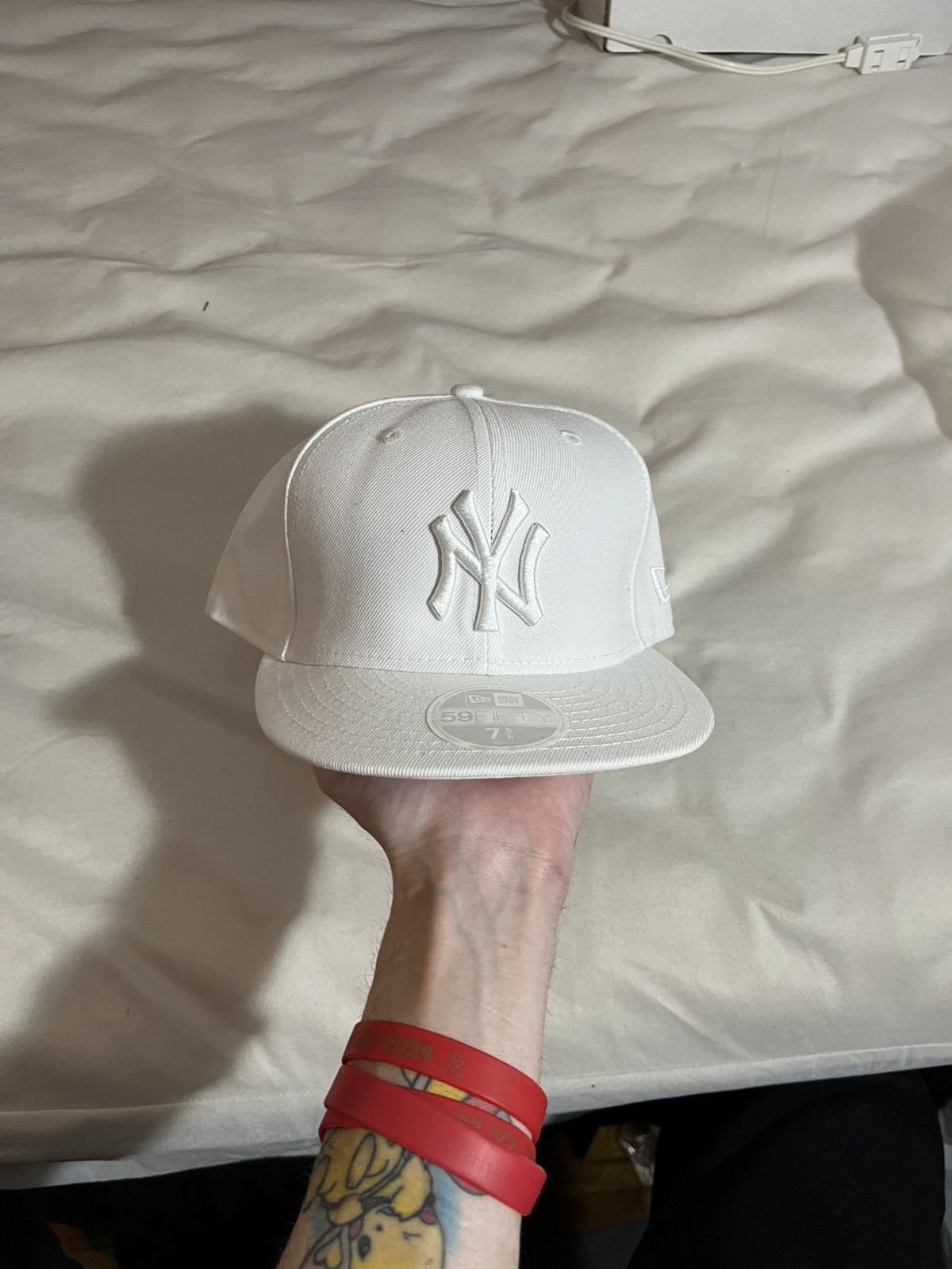 New York Yankees Ny yankees fitted hat 59fifty white 7 5/8 Size ONE SIZE - 1 Thumbnail